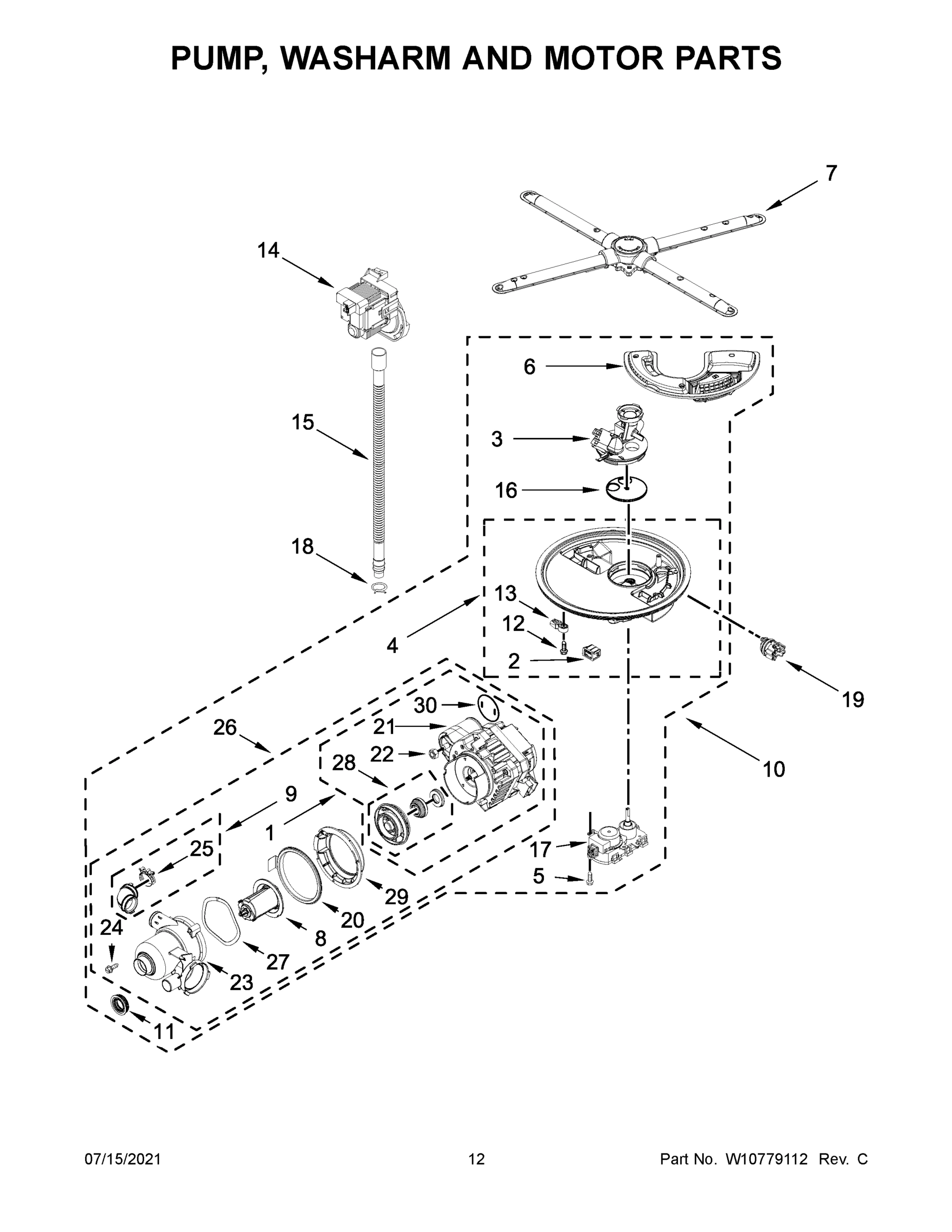 07 - PUMP, WASHARM AND MOTOR PARTS