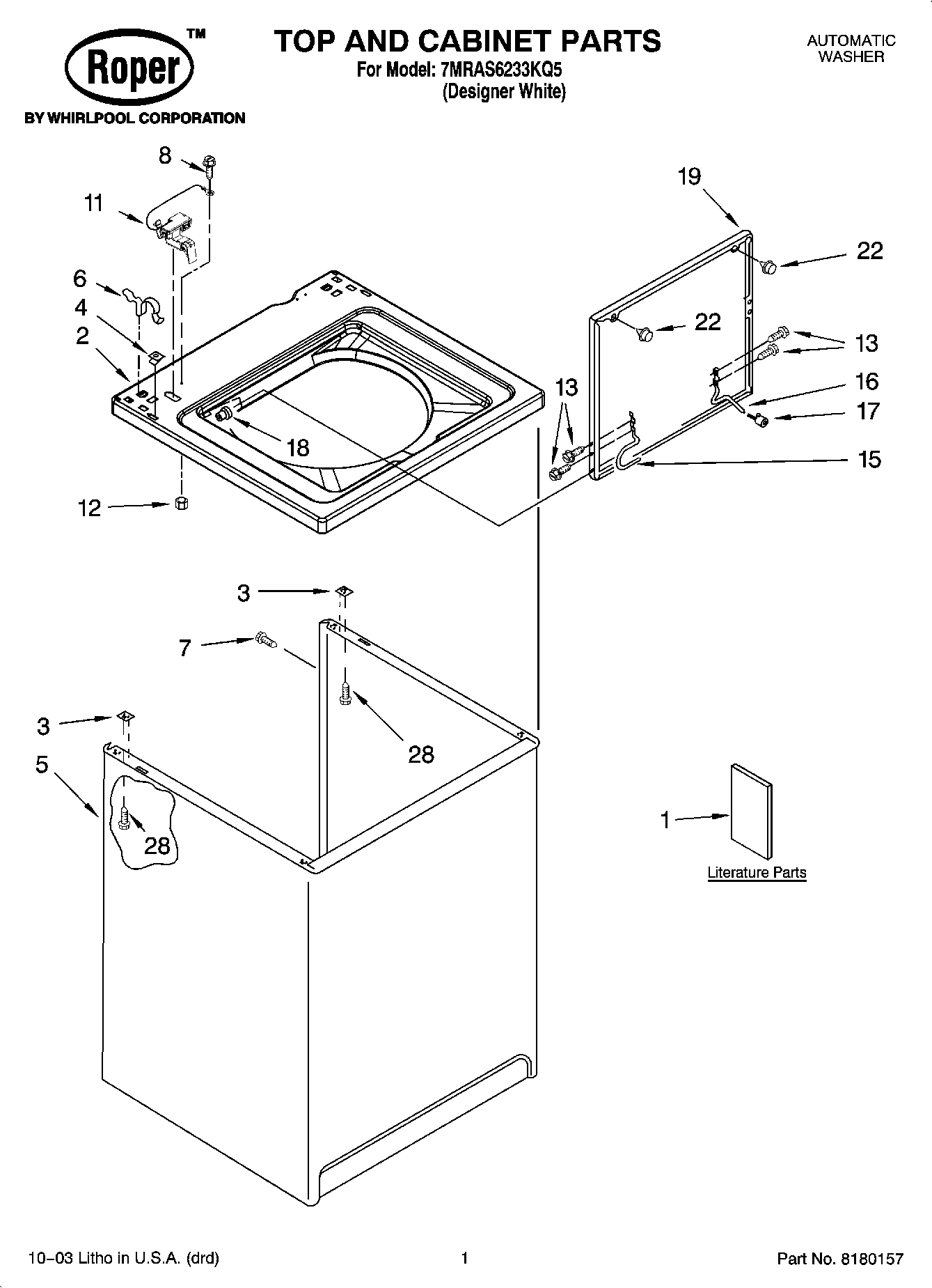 01 - TOP AND CABINET PARTS