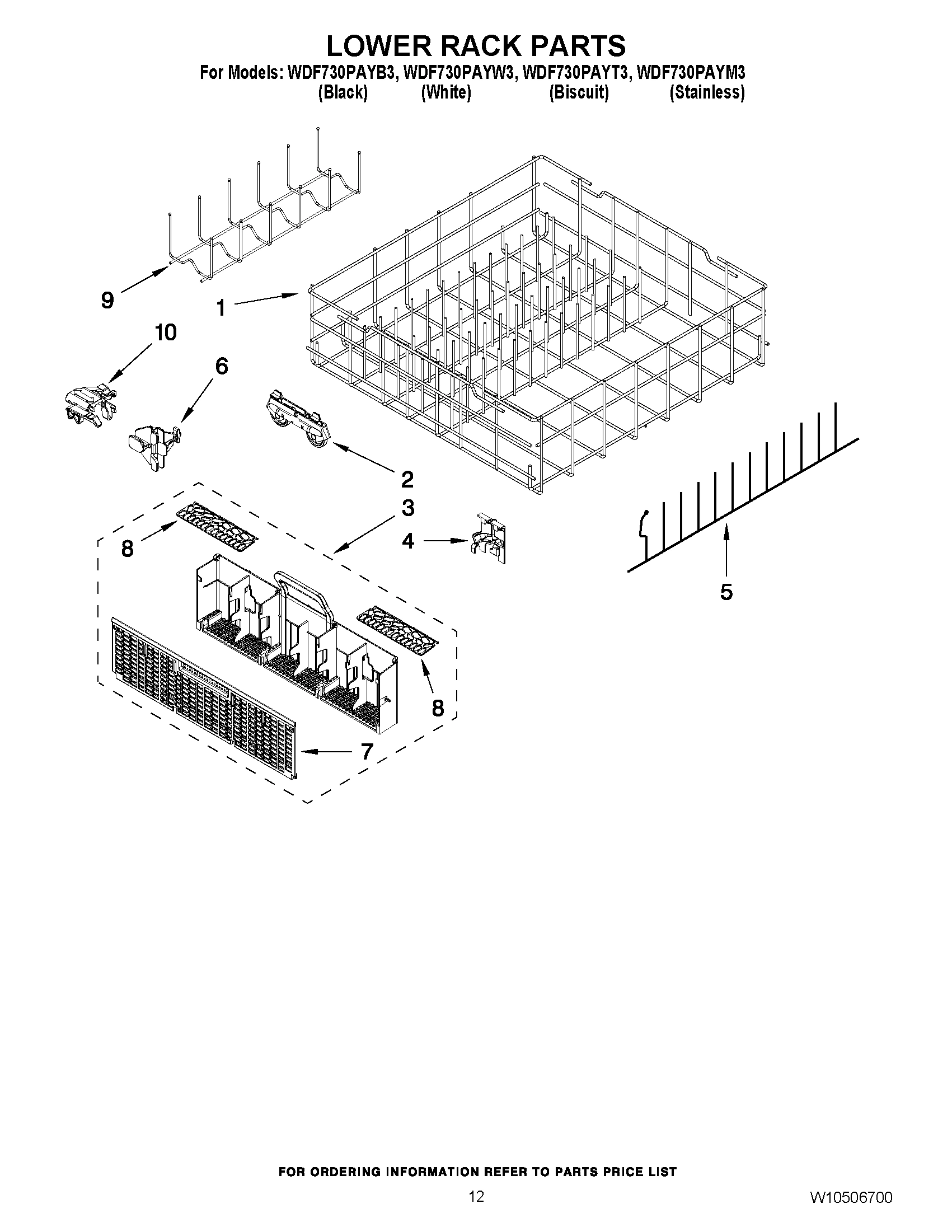 10 - LOWER RACK PARTS