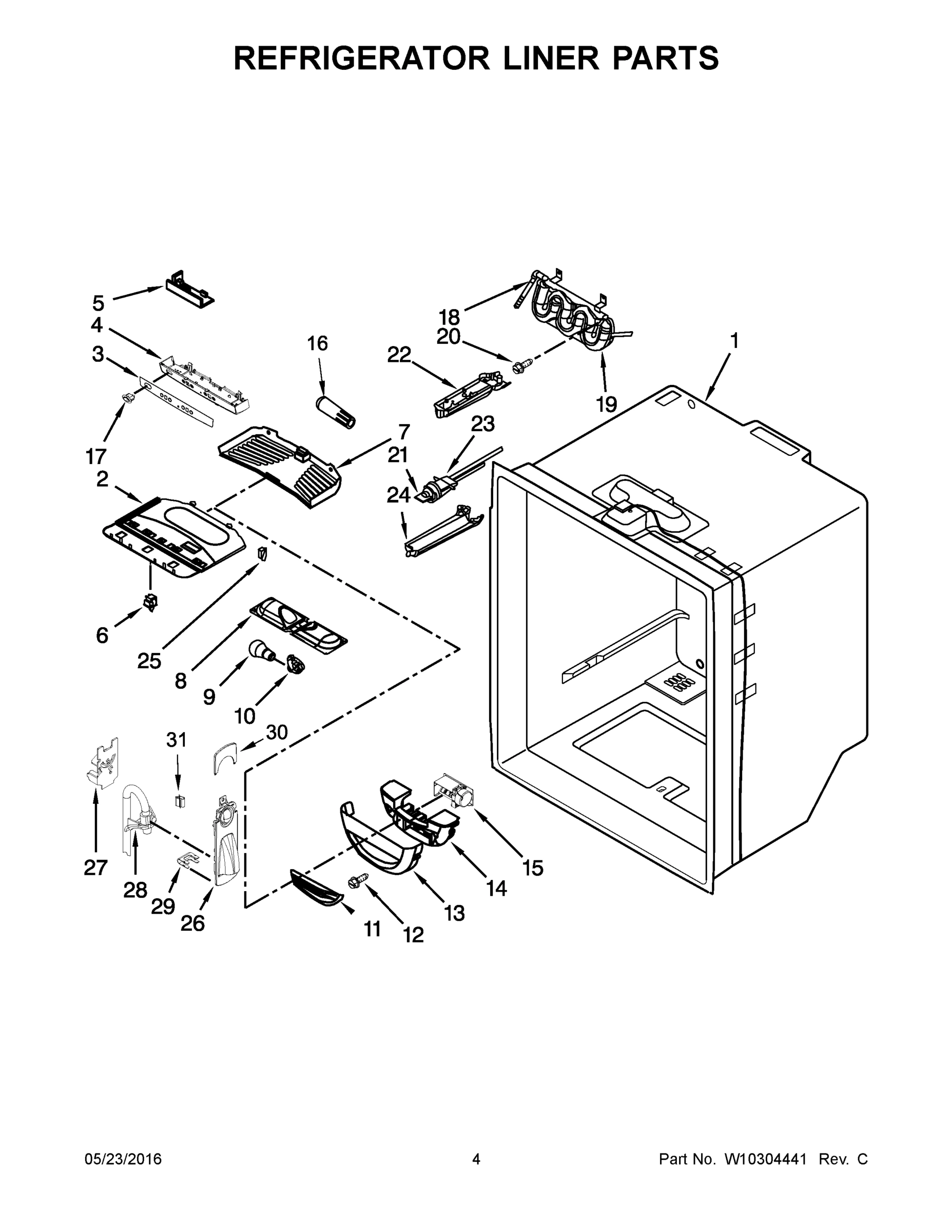 03 - REFRIGERATOR LINER PARTS