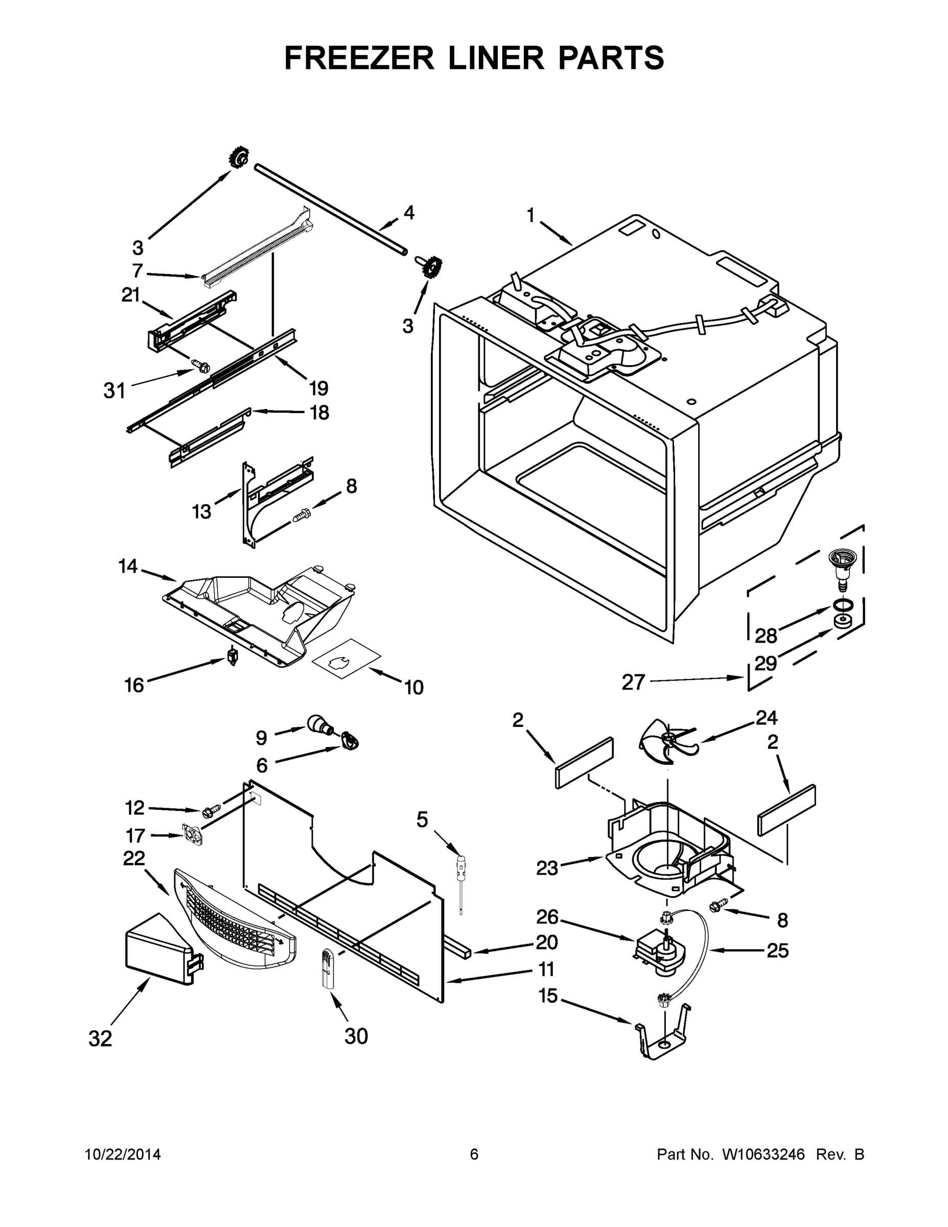 04 - FREEZER LINER PARTS