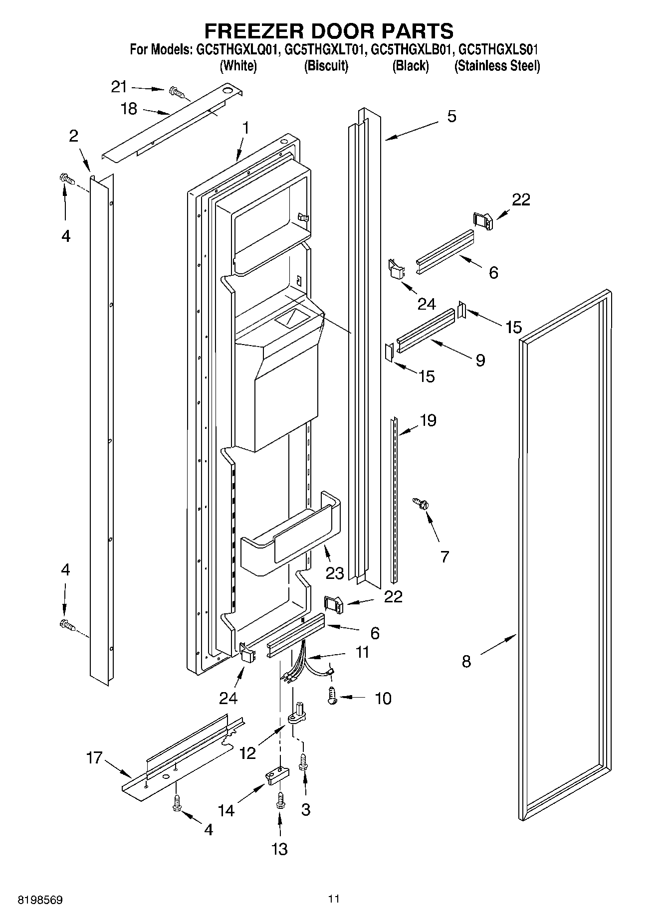 07 - FREEZER DOOR PARTS