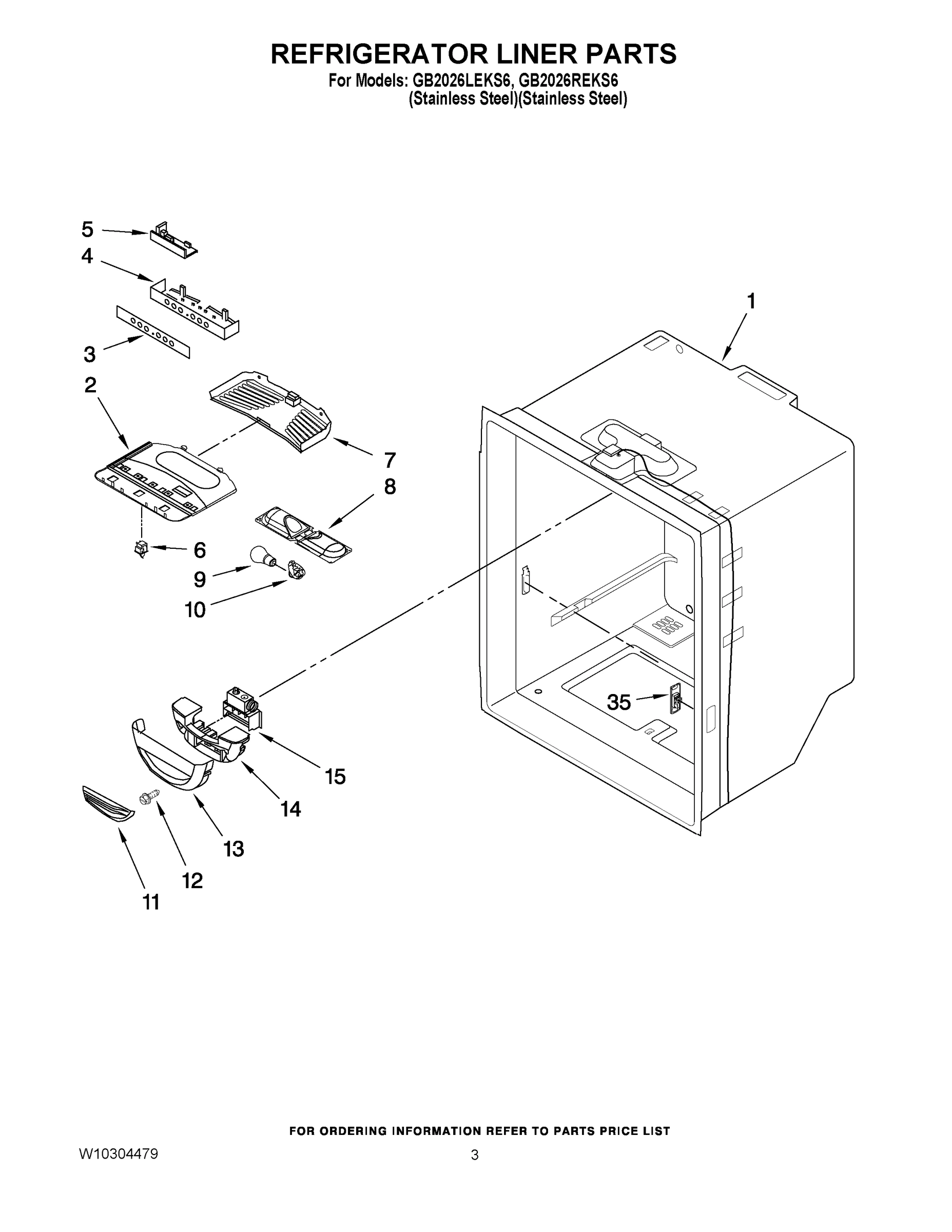 02 - REFRIGERATOR LINER PARTS