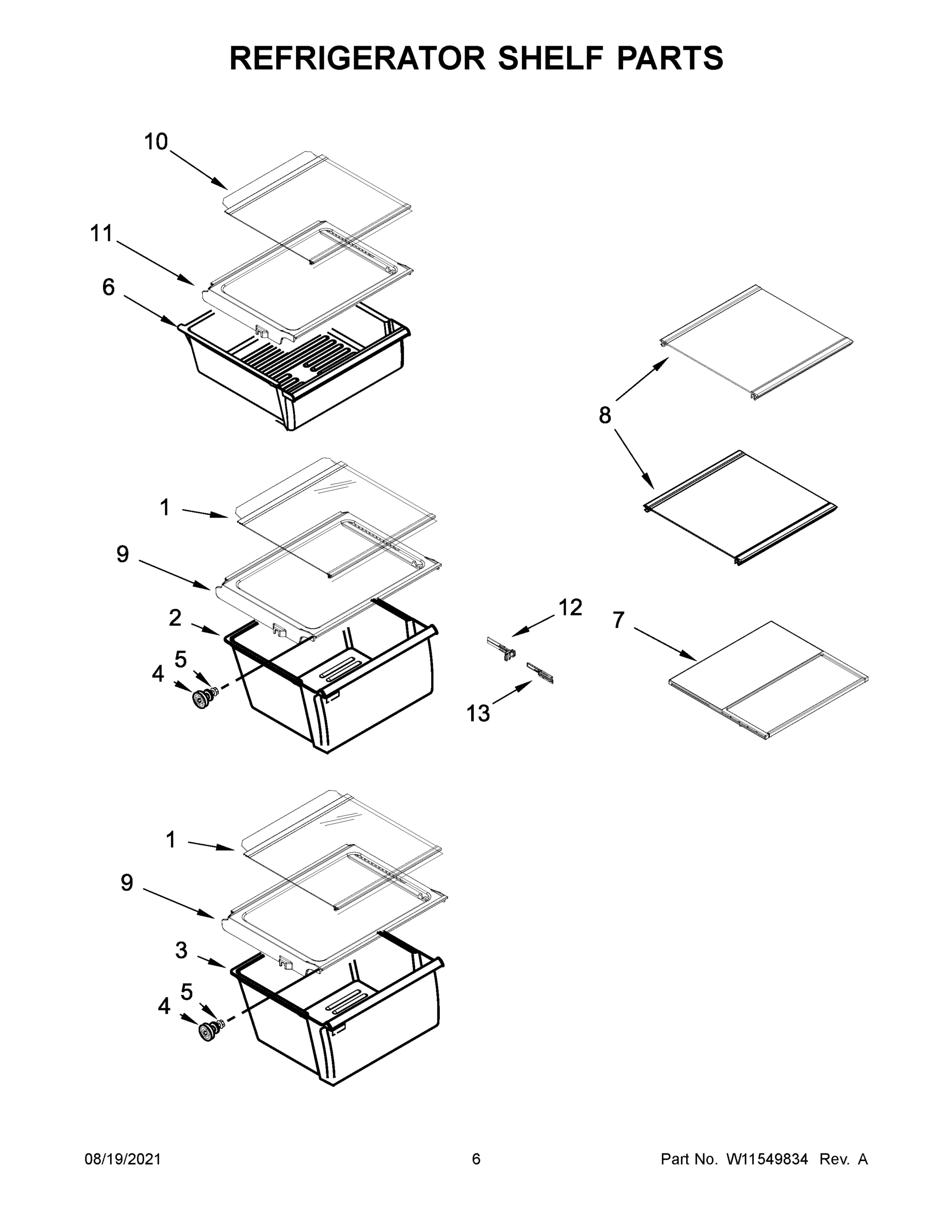 04 - REFRIGERATOR SHELF PARTS