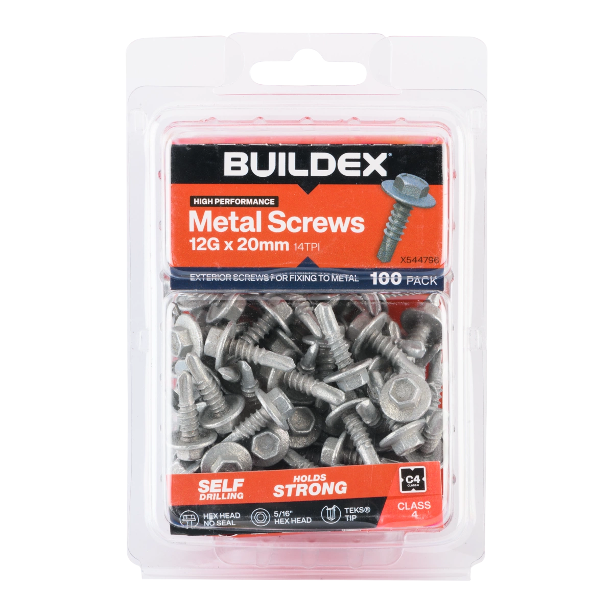 Buildex® 12G x 20mm Class 4 Sheet Metal Screws – 100 Pack