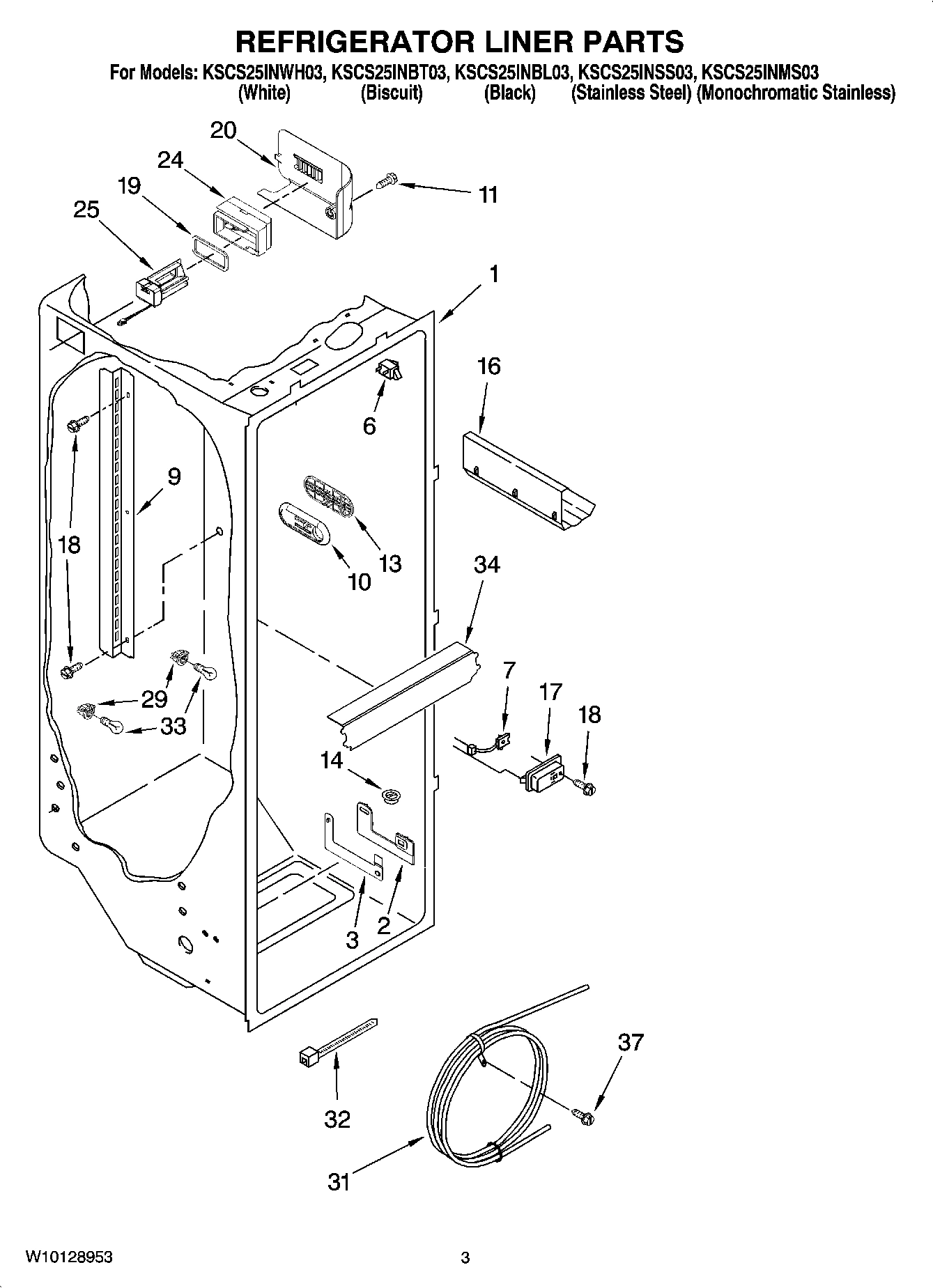 02 - REFRIGERATOR LINER PARTS