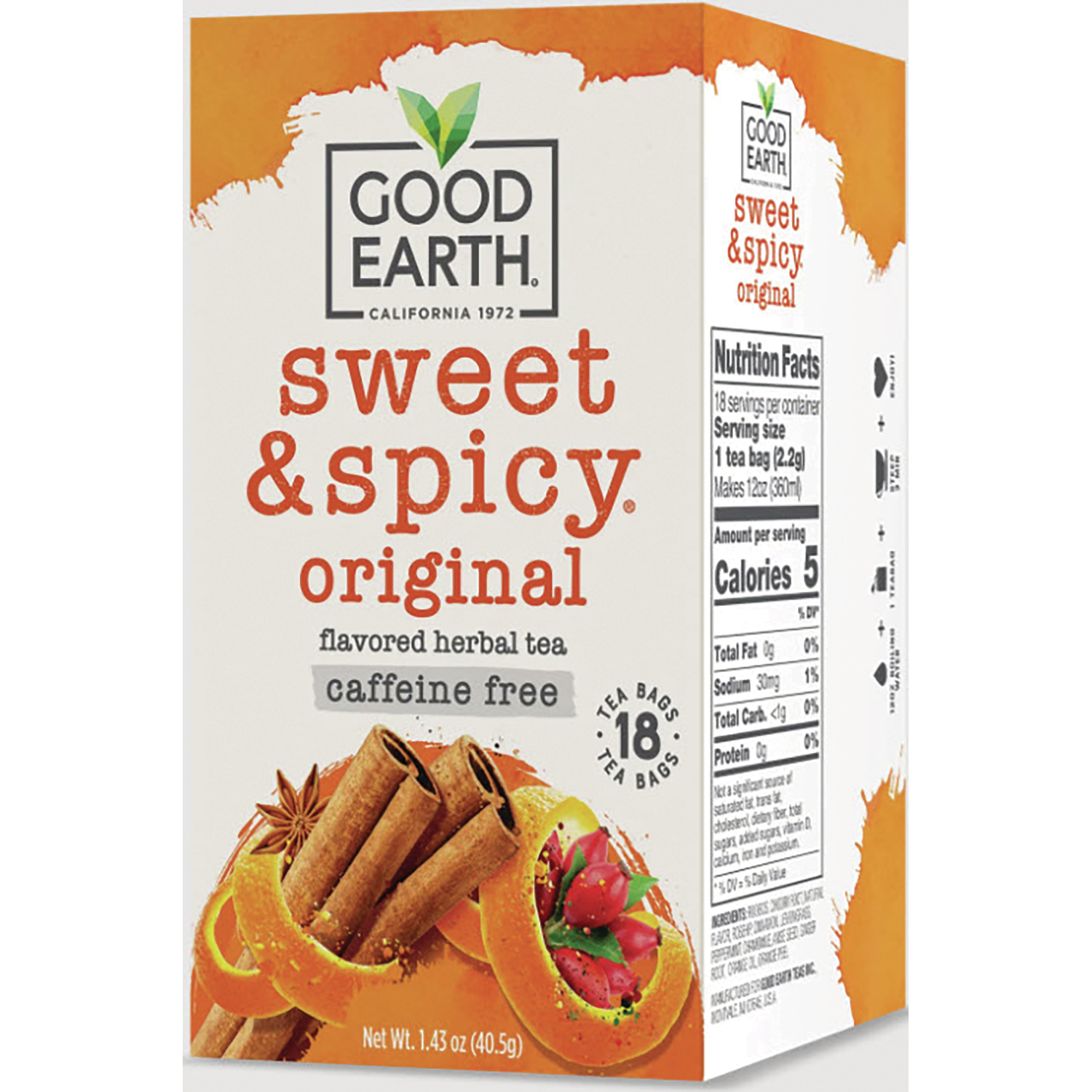 Good Earth Sweet & Spicy Original - Caffeine Free | 18 Bags