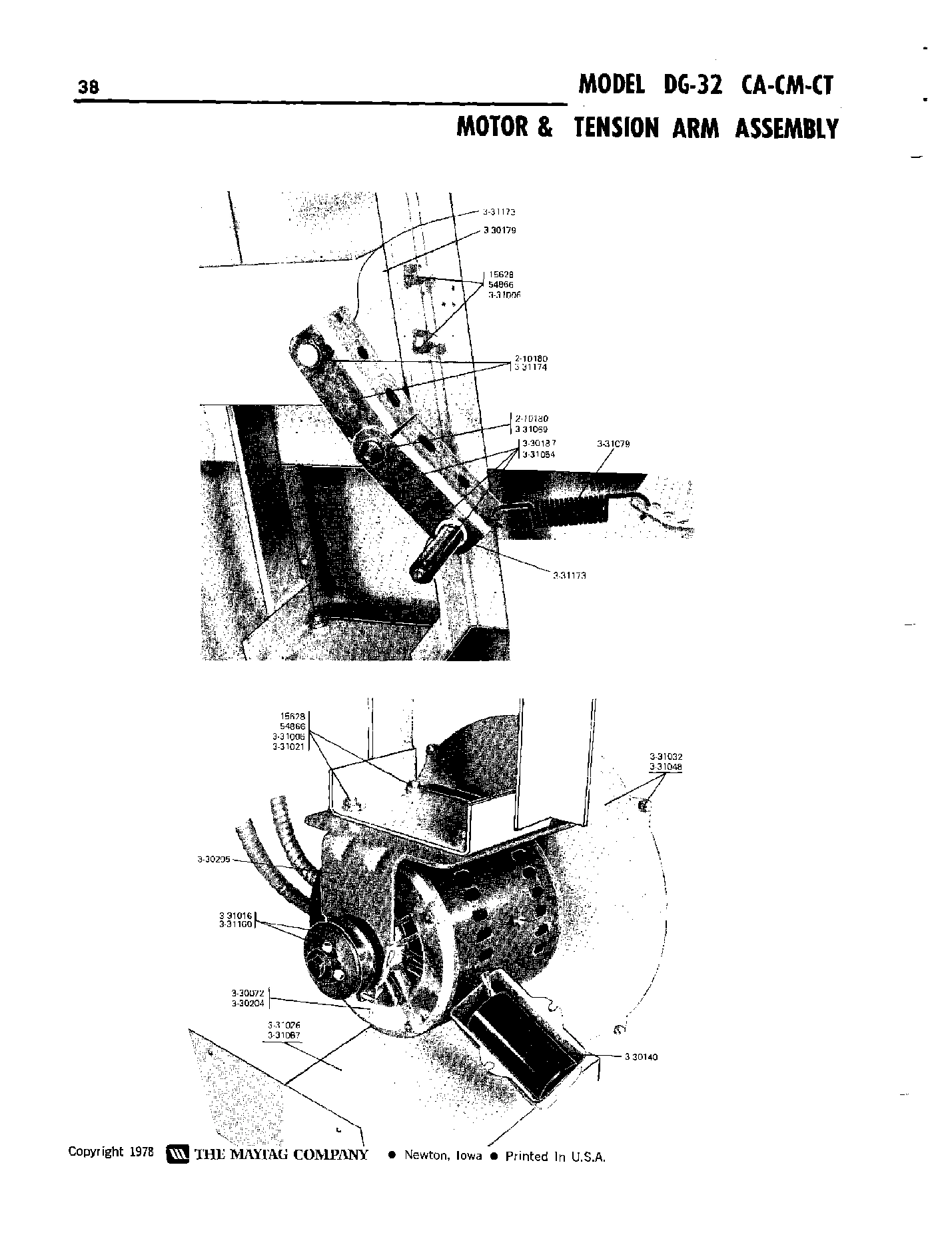 17 - MOTOR & TENSION ARM ASSEMBLY