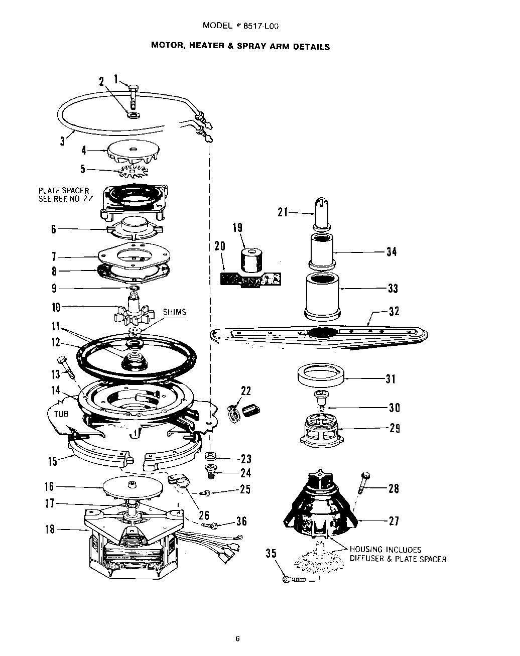 05 - MOTOR, HEATER AND SPRAY ARM