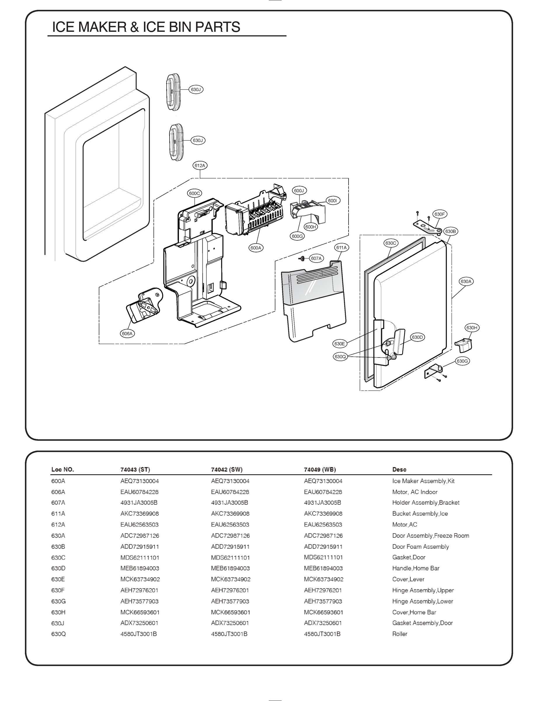 ICEMAKER & ICE BIN PARTS