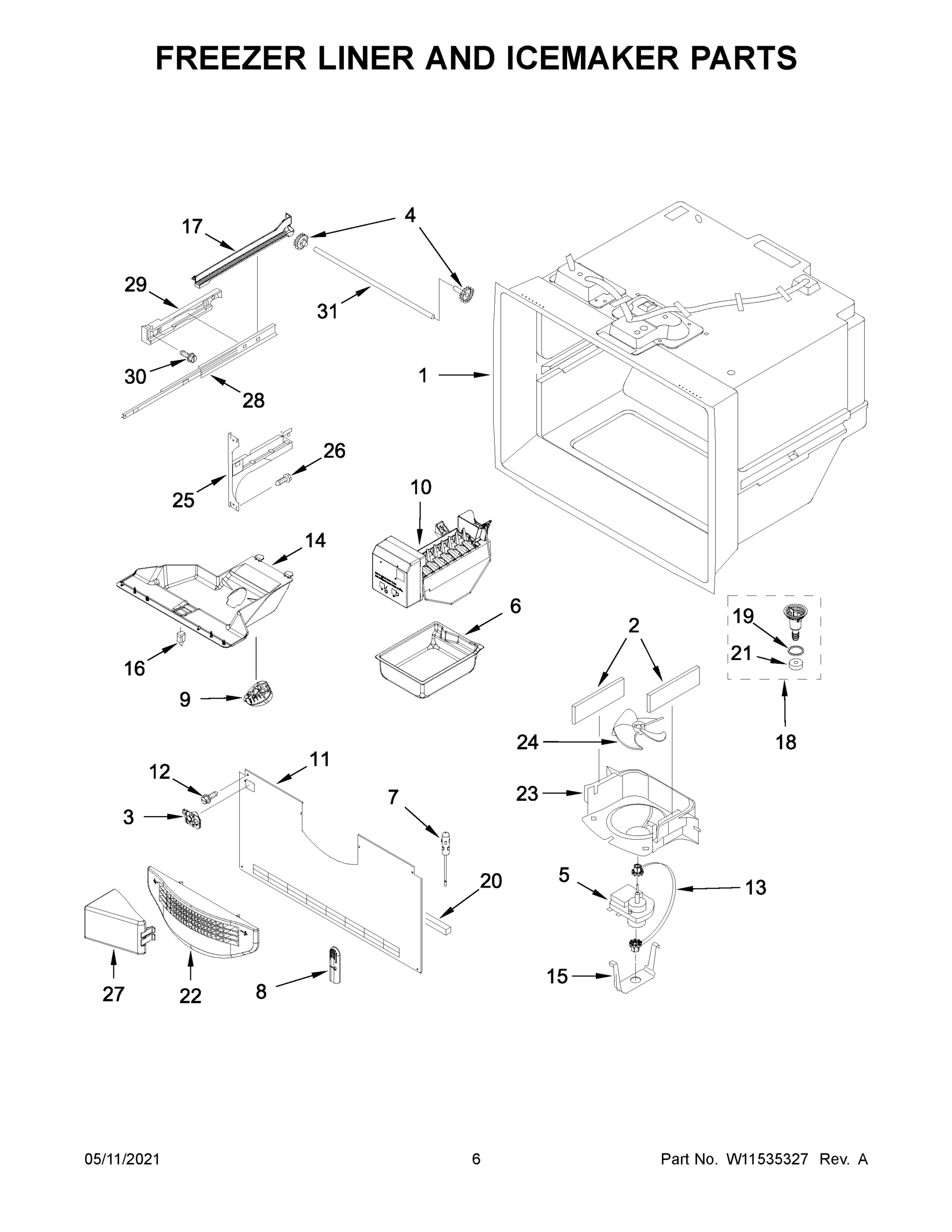 04 - FREEZER LINER AND ICEMAKER PARTS