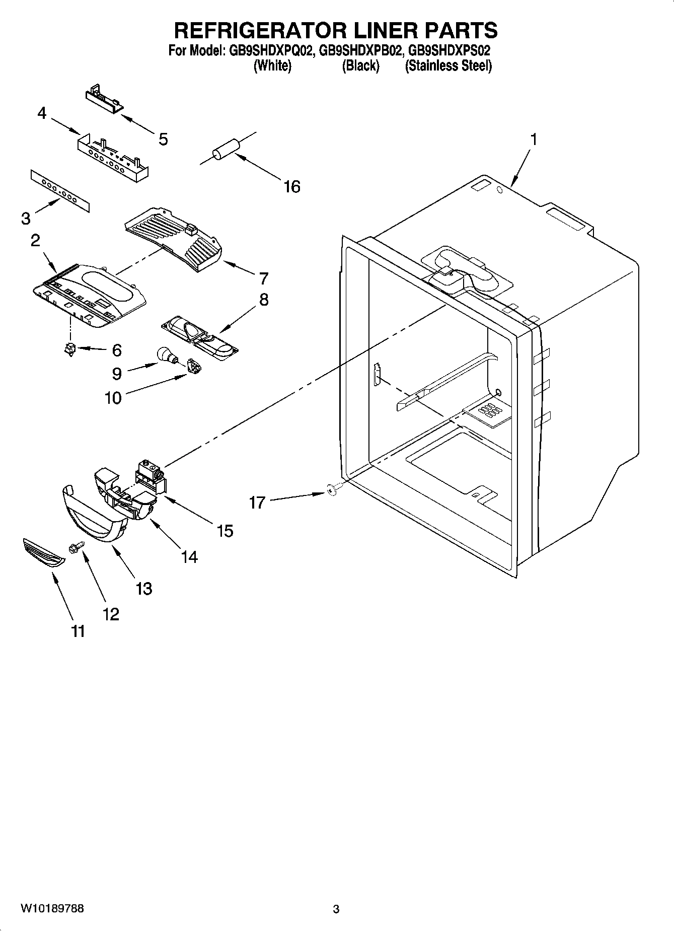 02 - REFRIGERATOR LINER PARTS