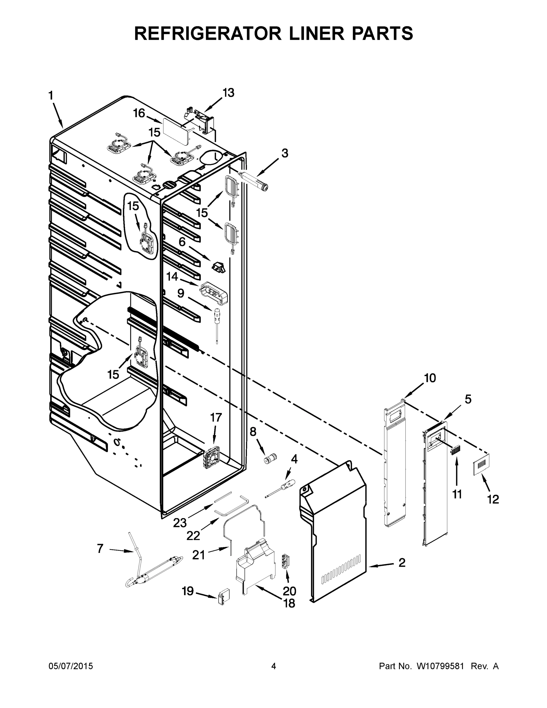 03 - REFRIGERATOR LINER PARTS