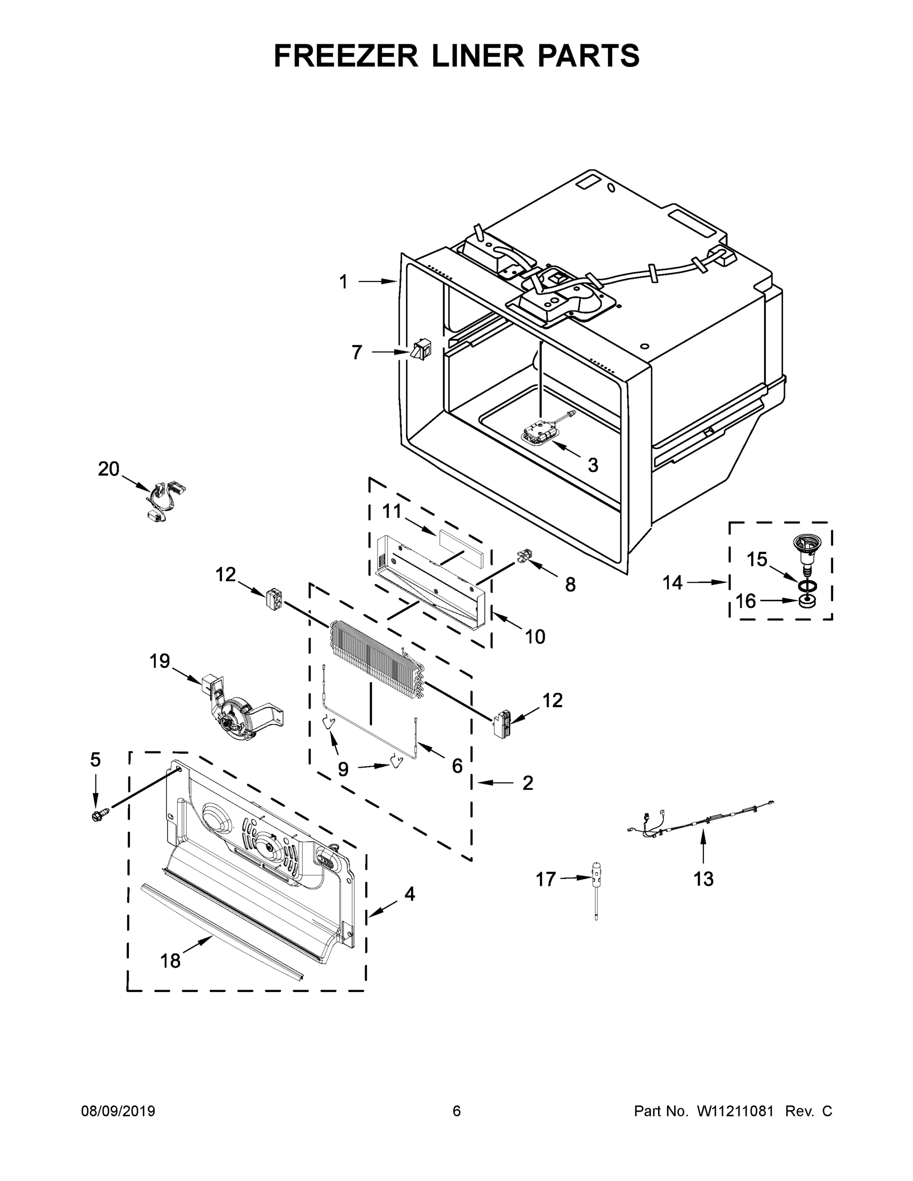 04 - FREEZER LINER PARTS