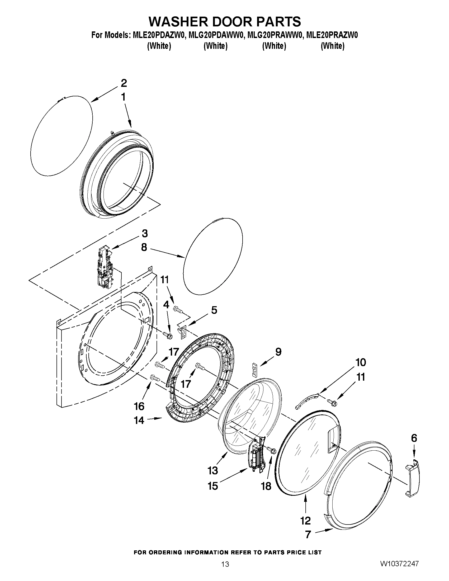 08 - WASHER DOOR PARTS