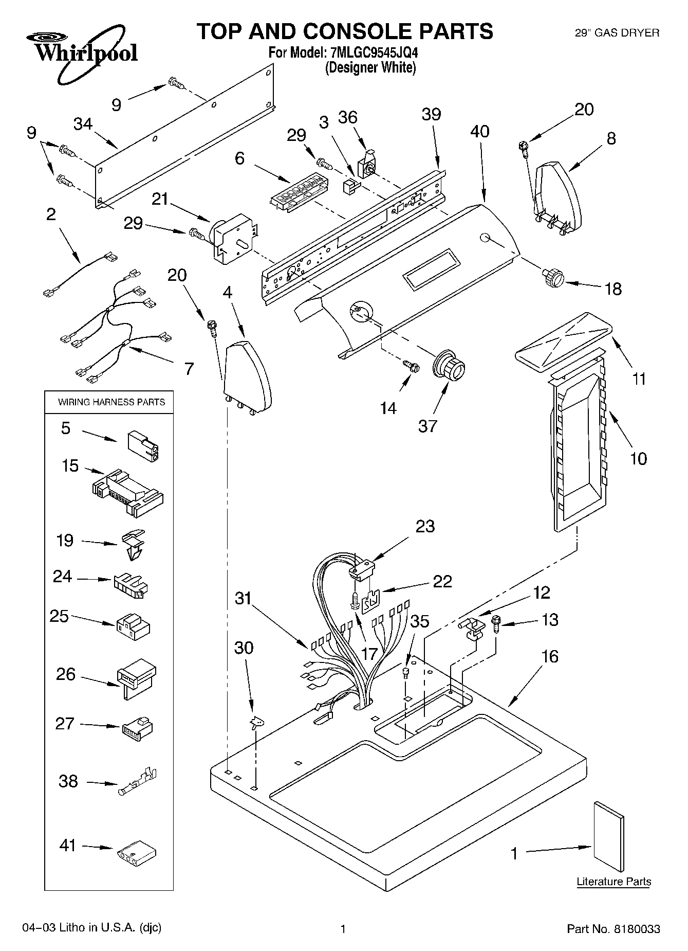 01 - TOP AND CONSOLE PARTS