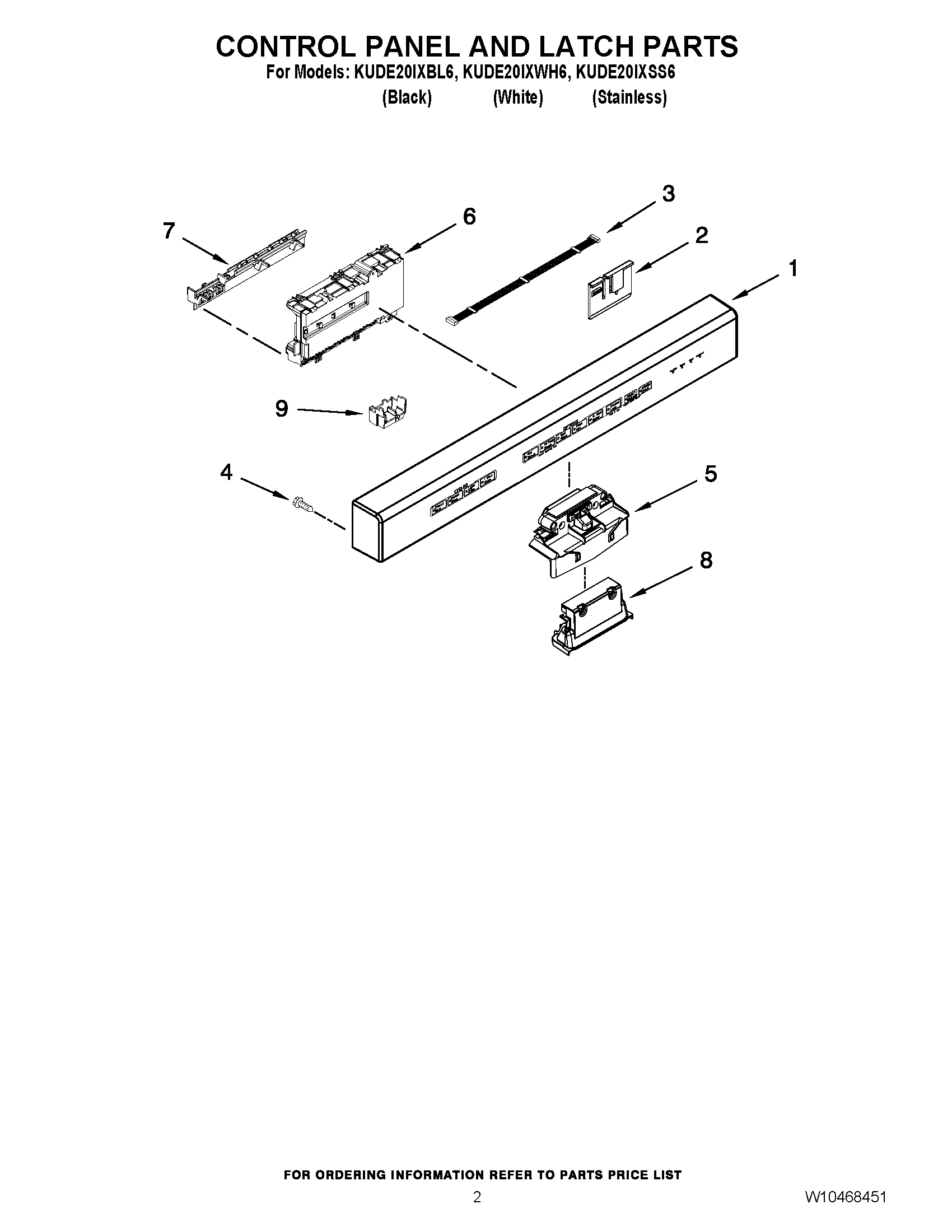 02 - CONTROL PANEL AND LATCH PARTS