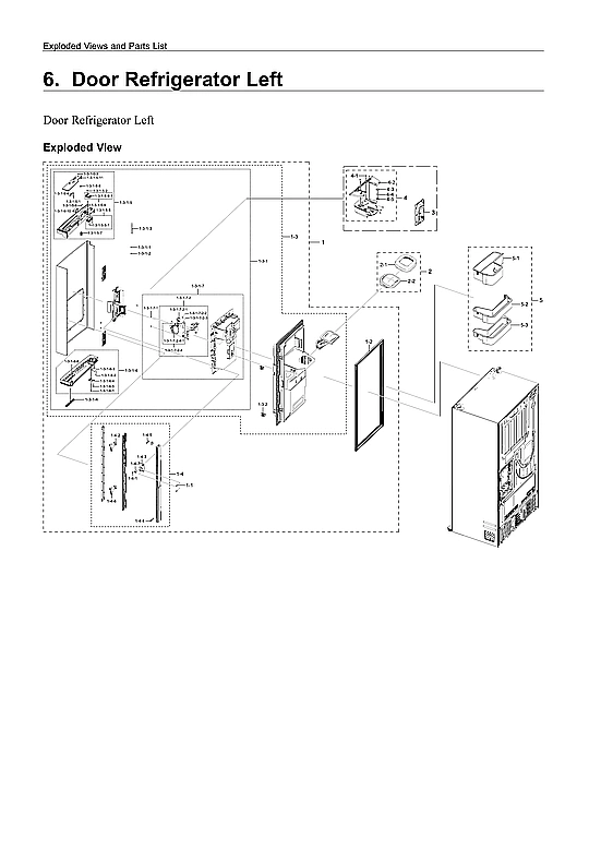 LEFT REFRIGERATOR DOOR PARTS