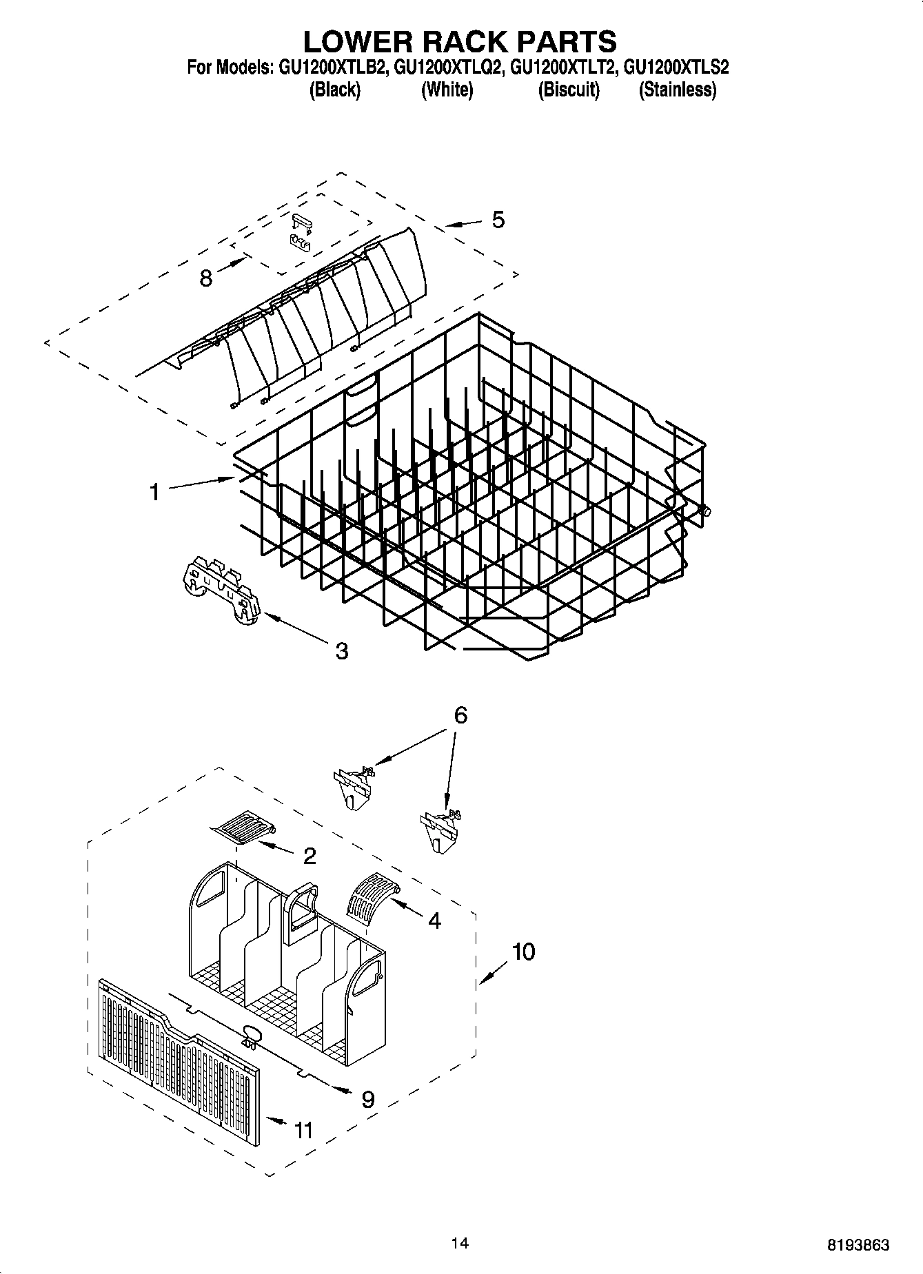 11 - LOWER RACK PARTS