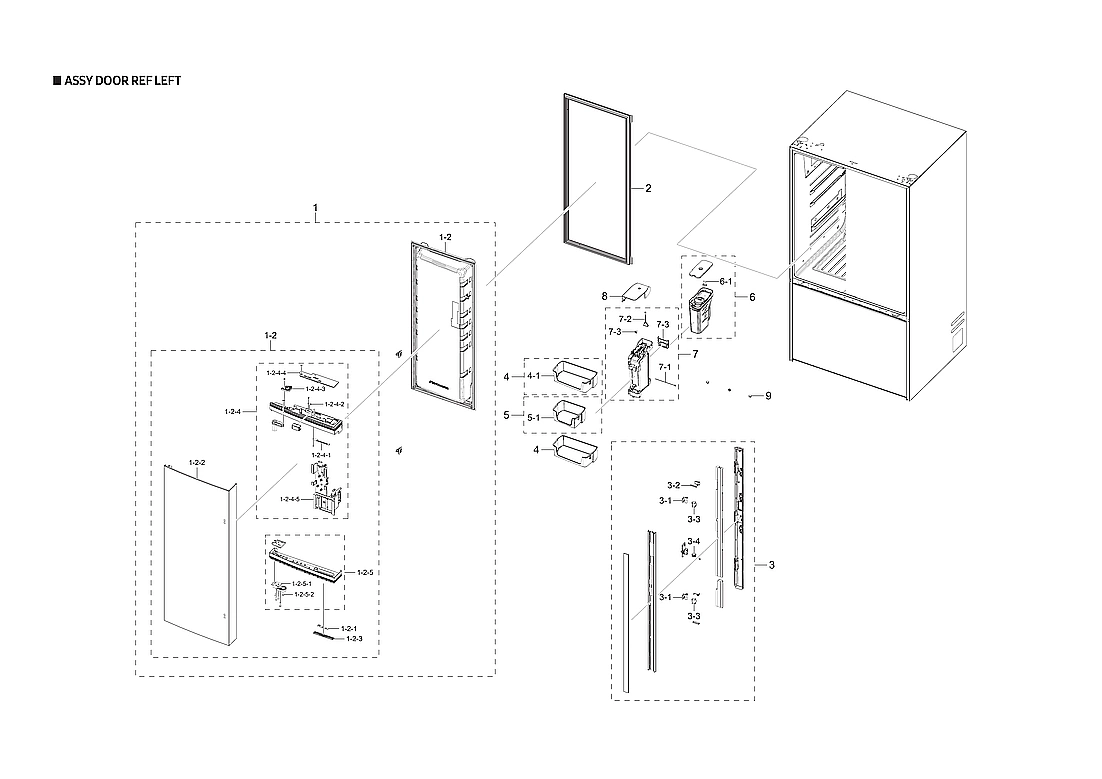 LEFT REFRIGERATOR DOOR ASSY