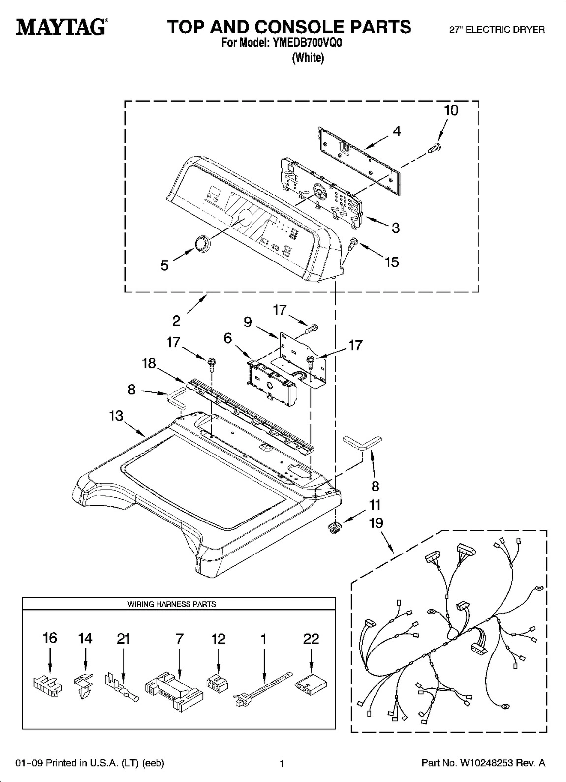 01 - TOP AND CONSOLE PARTS