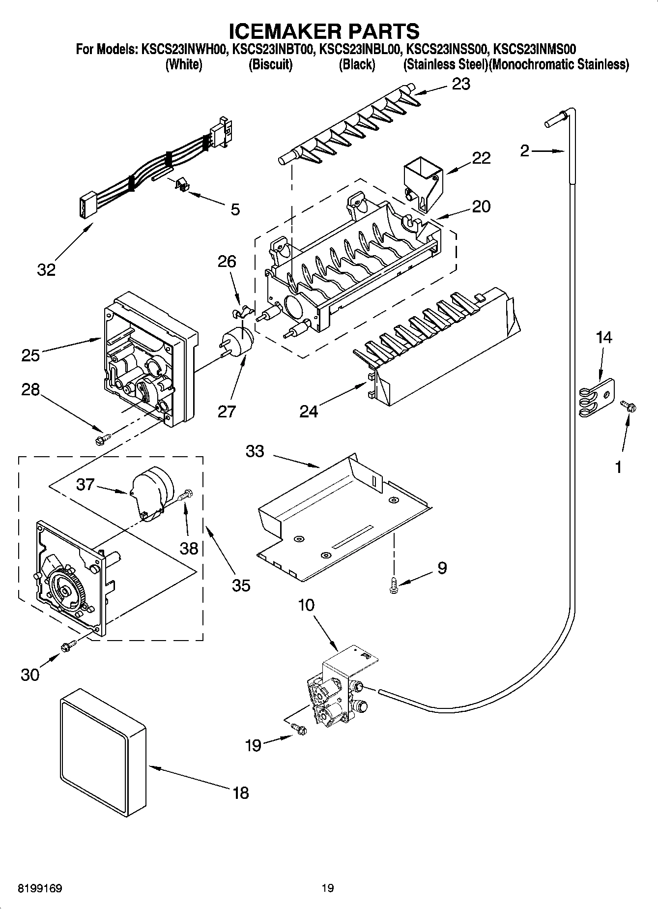 12 - ICEMAKER PARTS, OPTIONAL PARTS (NOT INCLUDED)