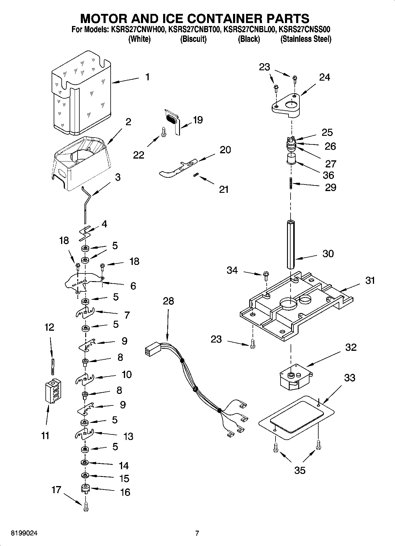 05 - MOTOR AND ICE CONTAINER PARTS