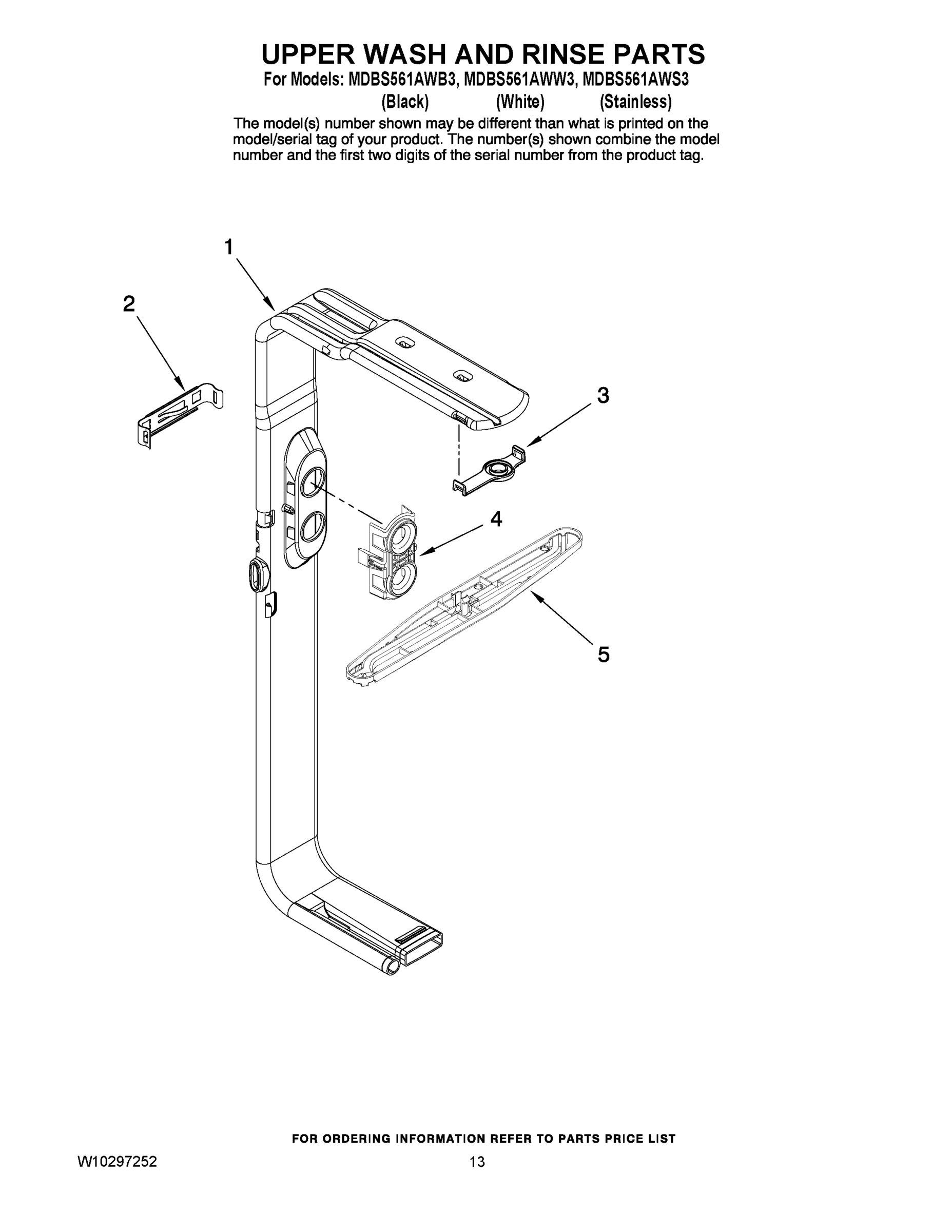10 - UPPER WASH AND RINSE PARTS