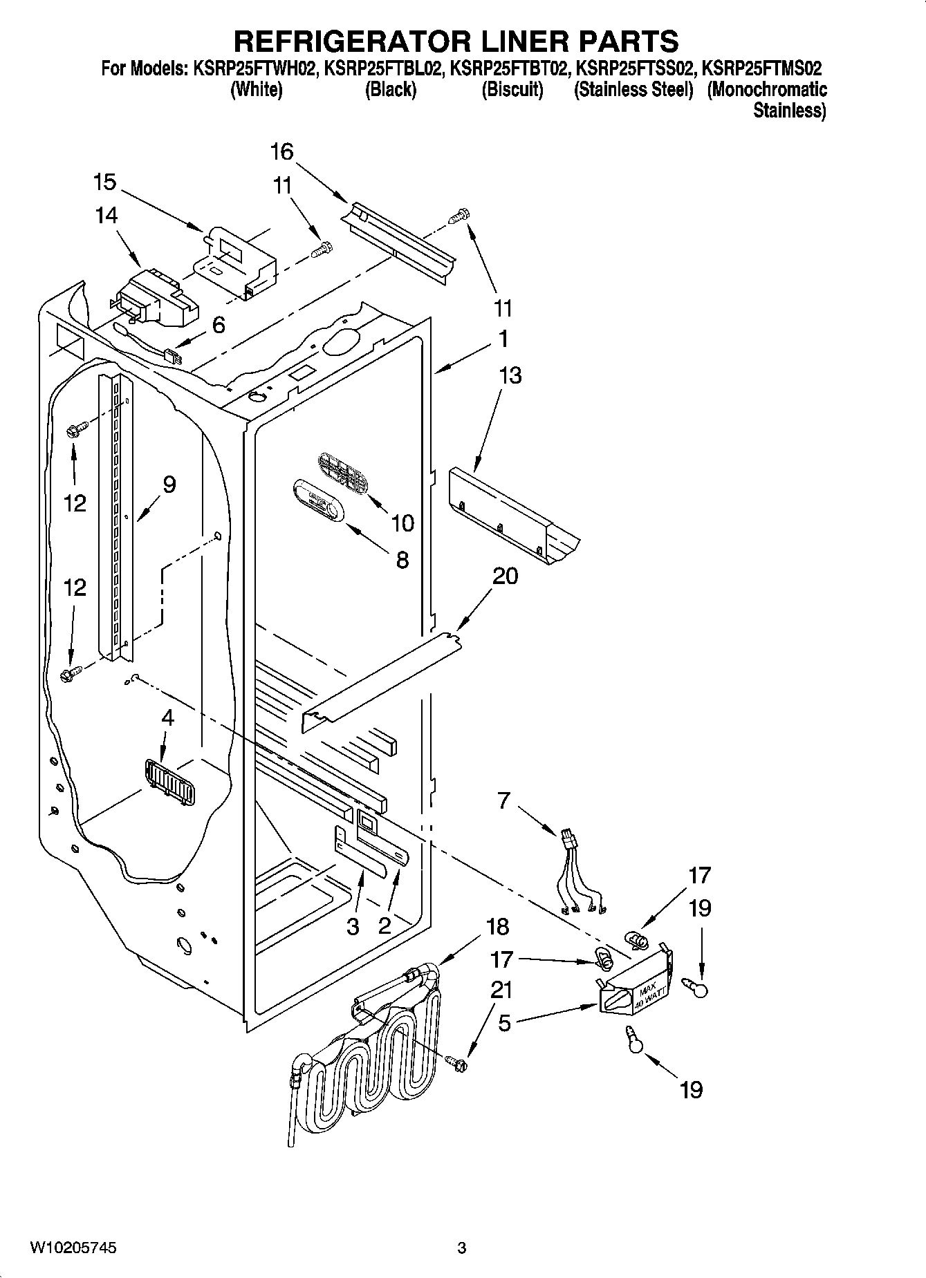 02 - REFRIGERATOR LINER PARTS