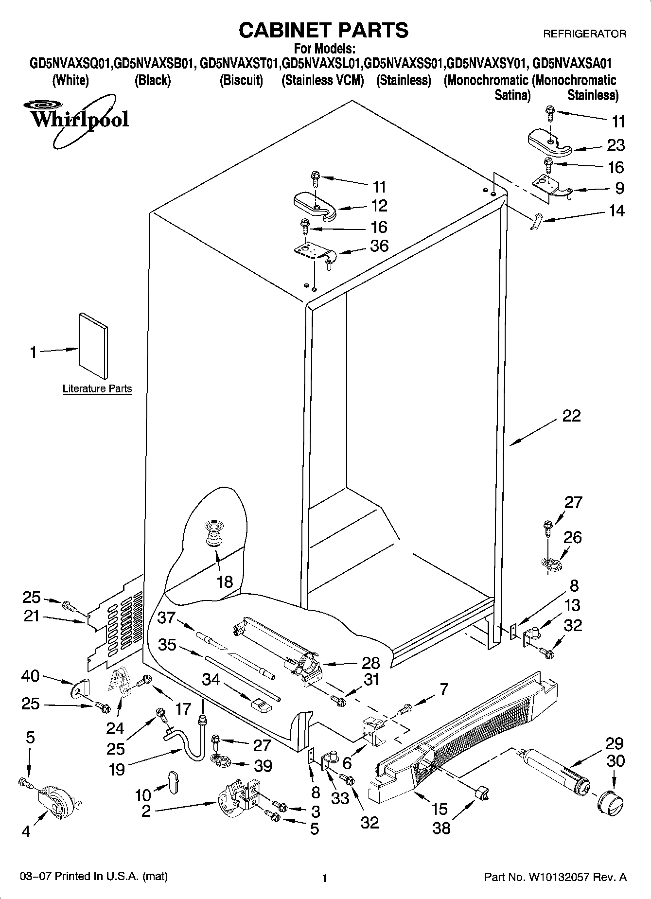 01 - CABINET PARTS