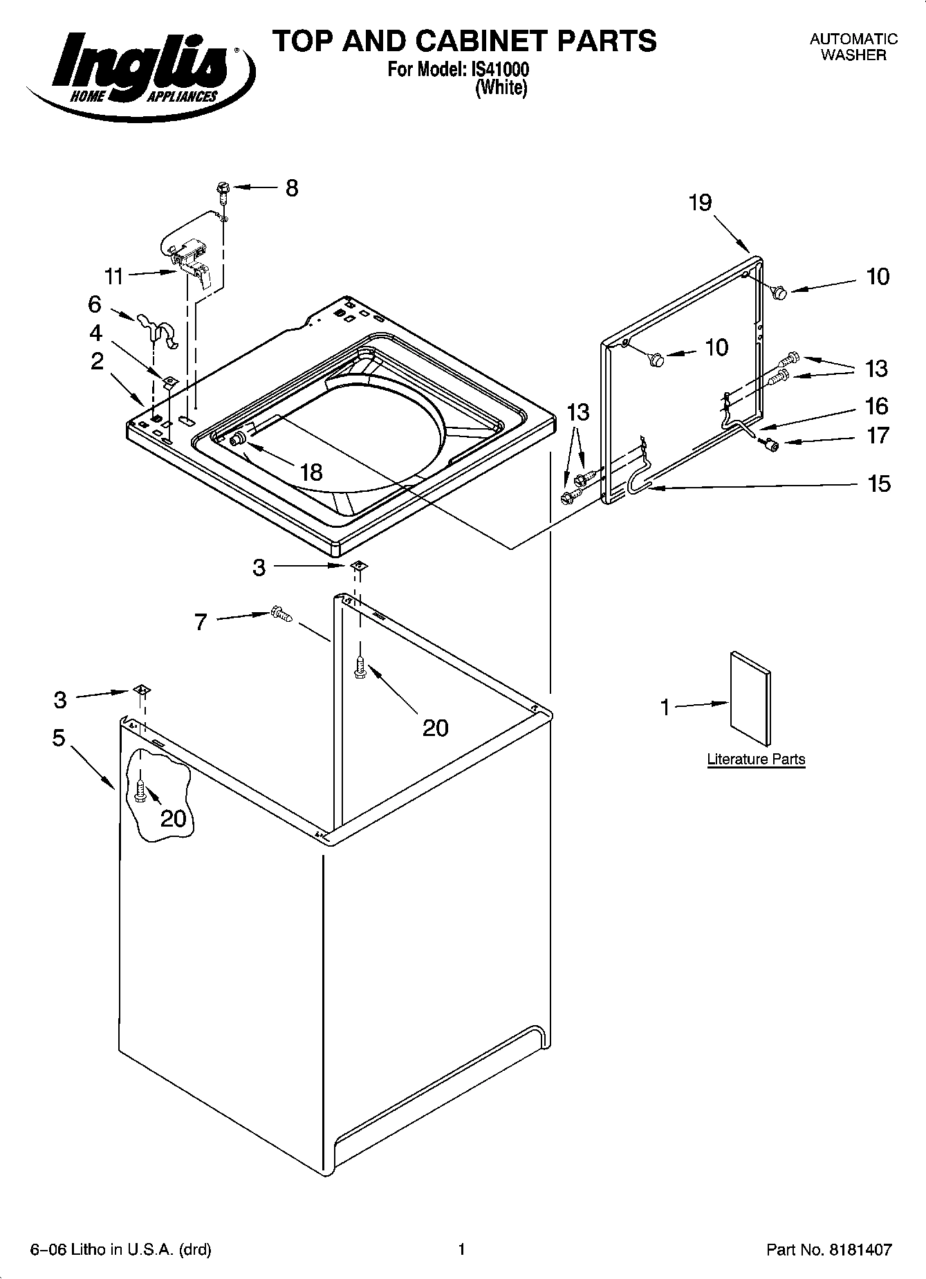 01 - TOP AND CABINET PARTS