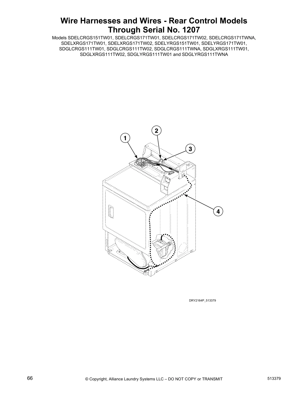 Wire Harnesses and Wires - Rear Control Models
Through Serial No. 1207