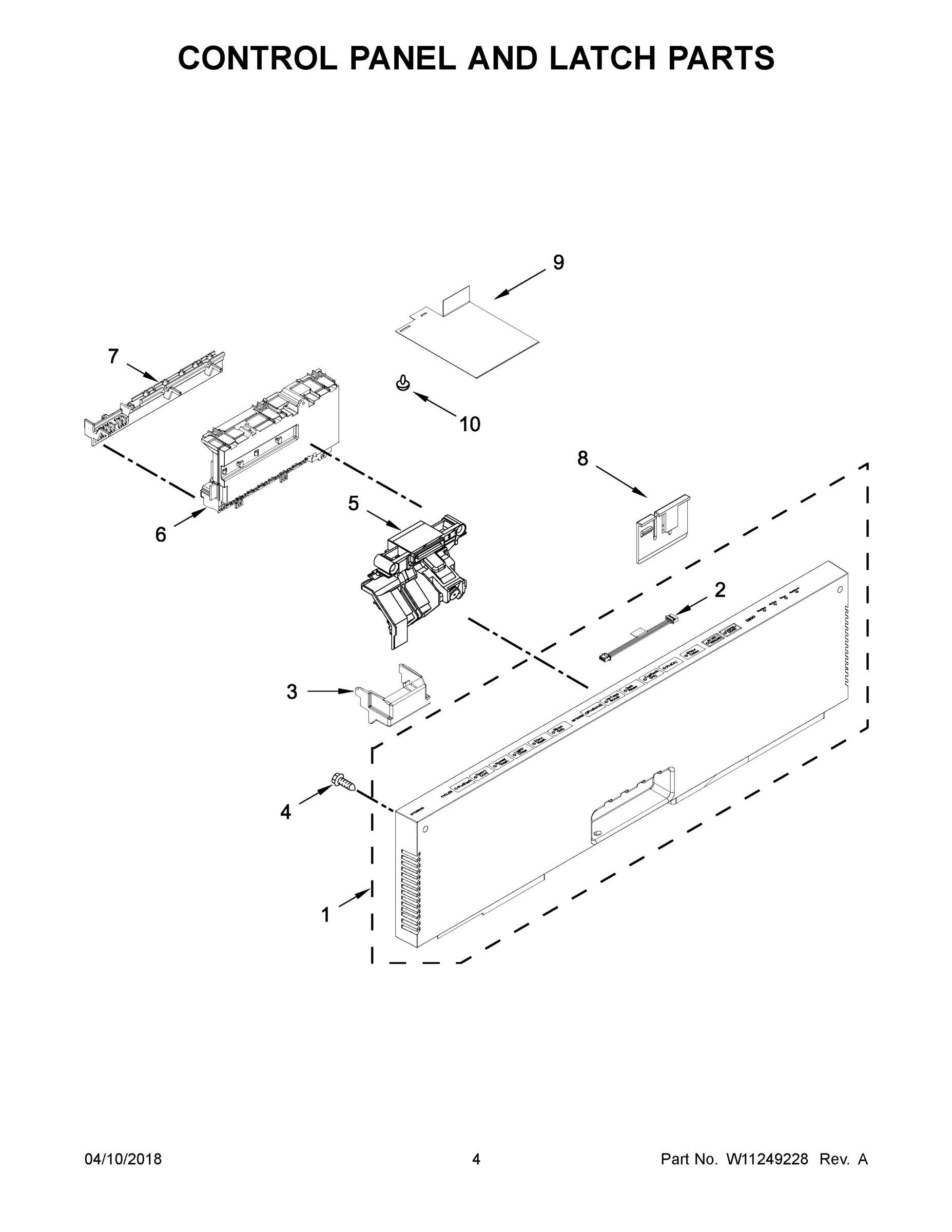 03 - CONTROL PANEL AND LATCH PARTS
