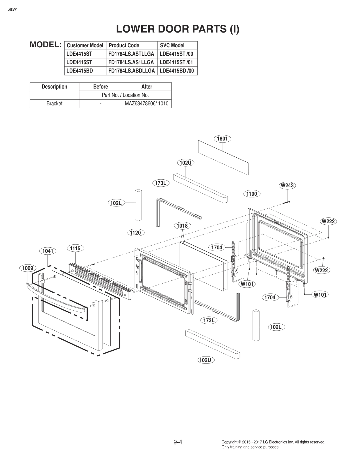 LOWER DOOR PARTS