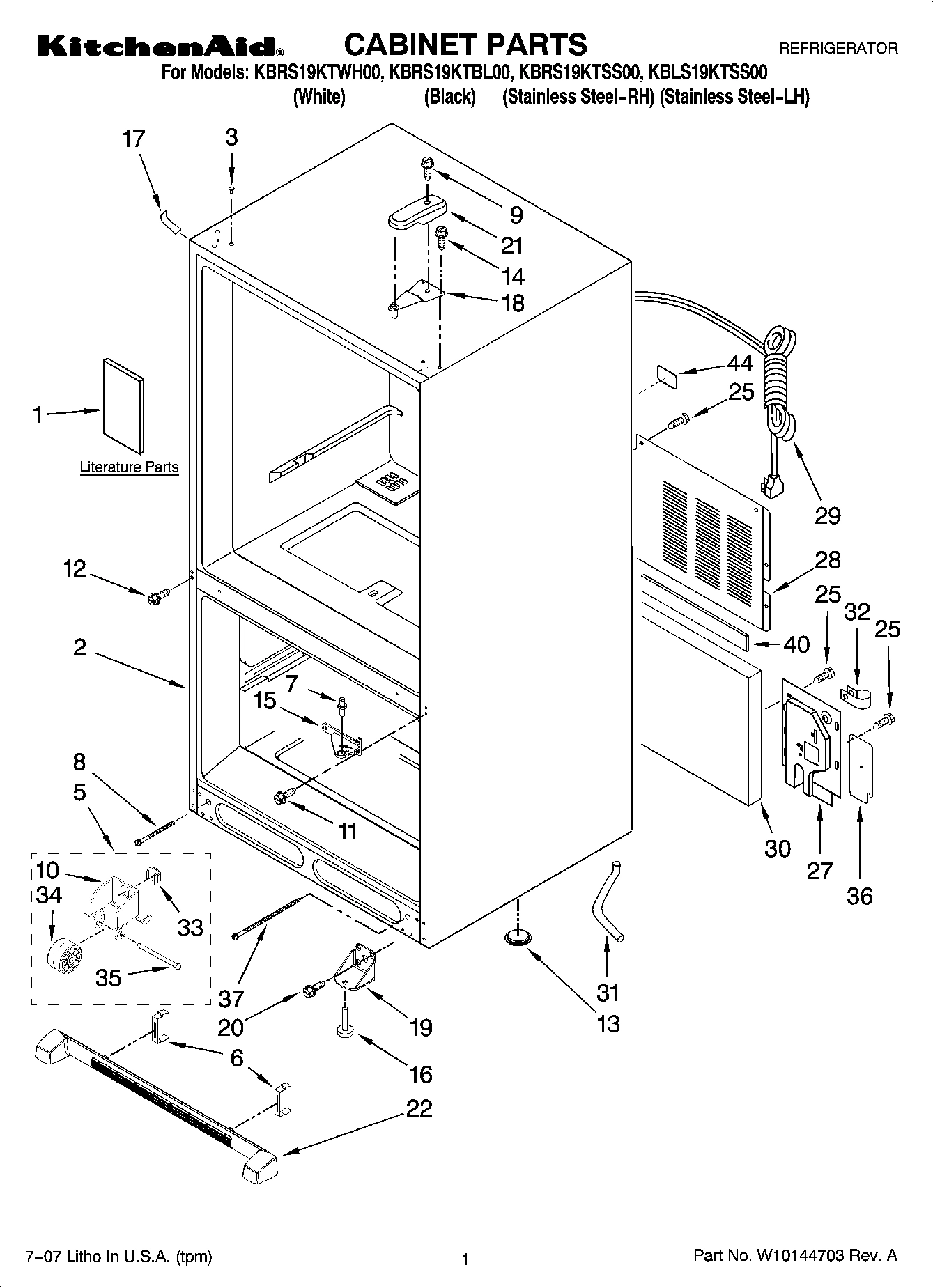 01 - CABINET PARTS