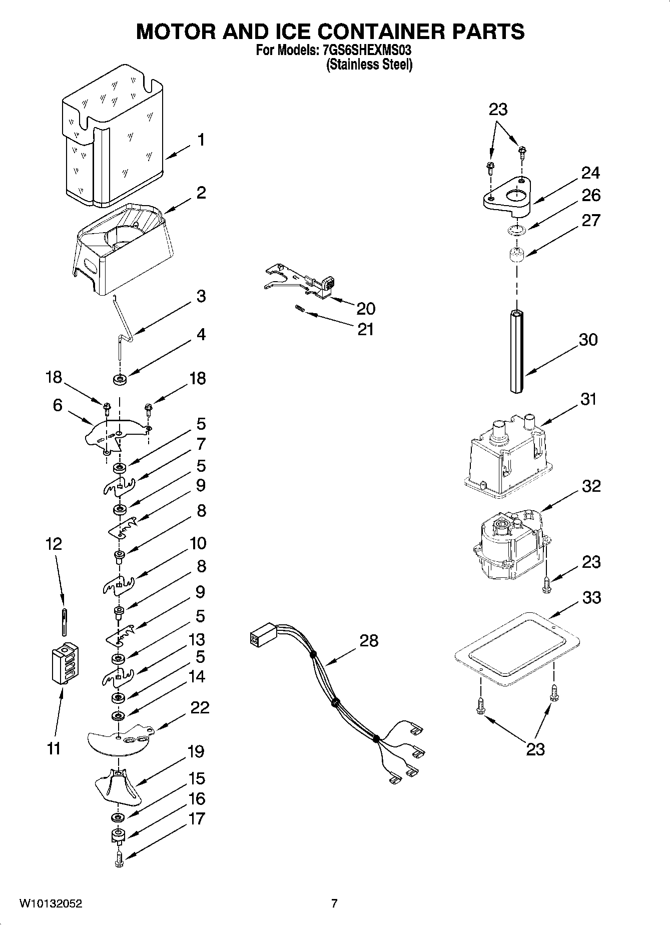 05 - MOTOR AND ICE CONTAINER PARTS