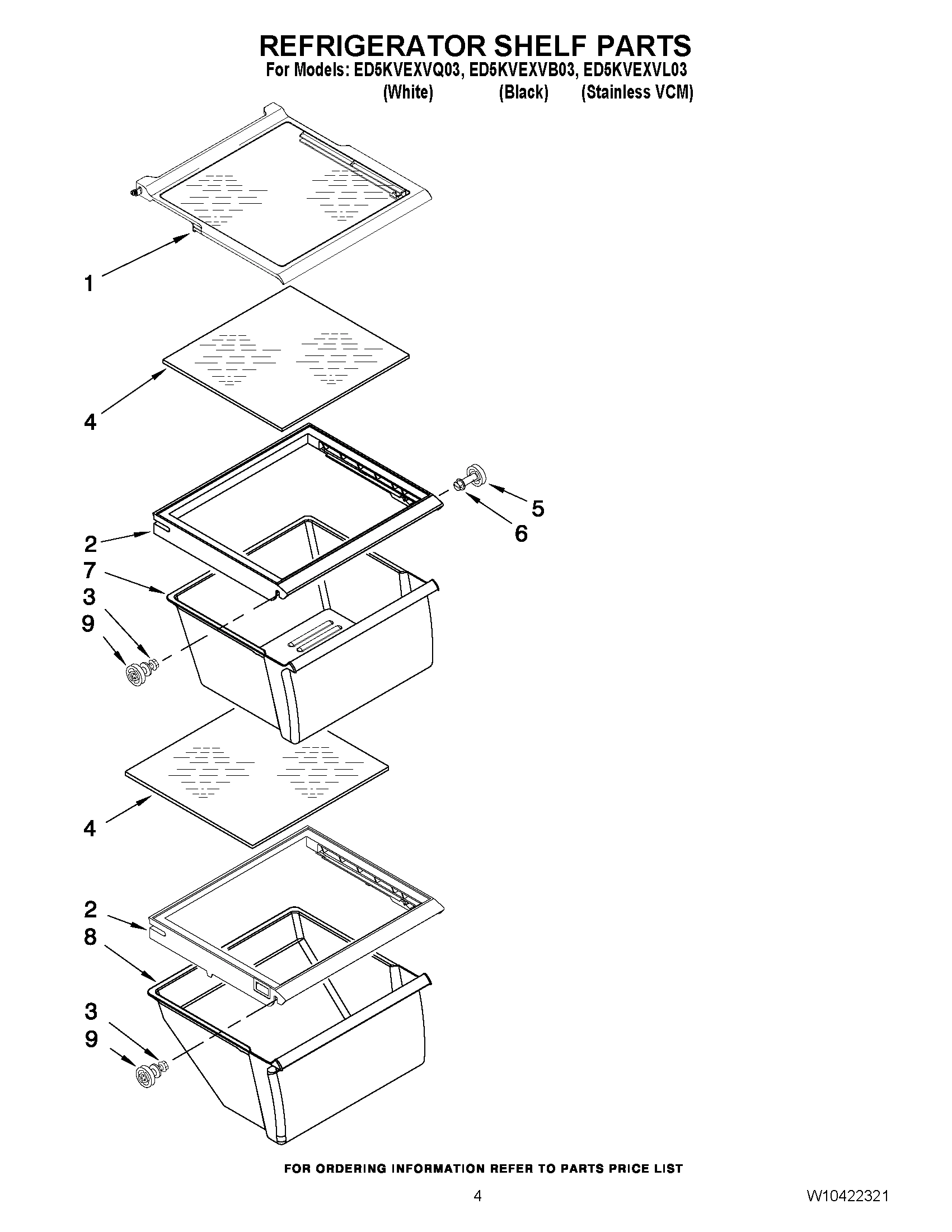 03 - REFRIGERATOR SHELF PARTS