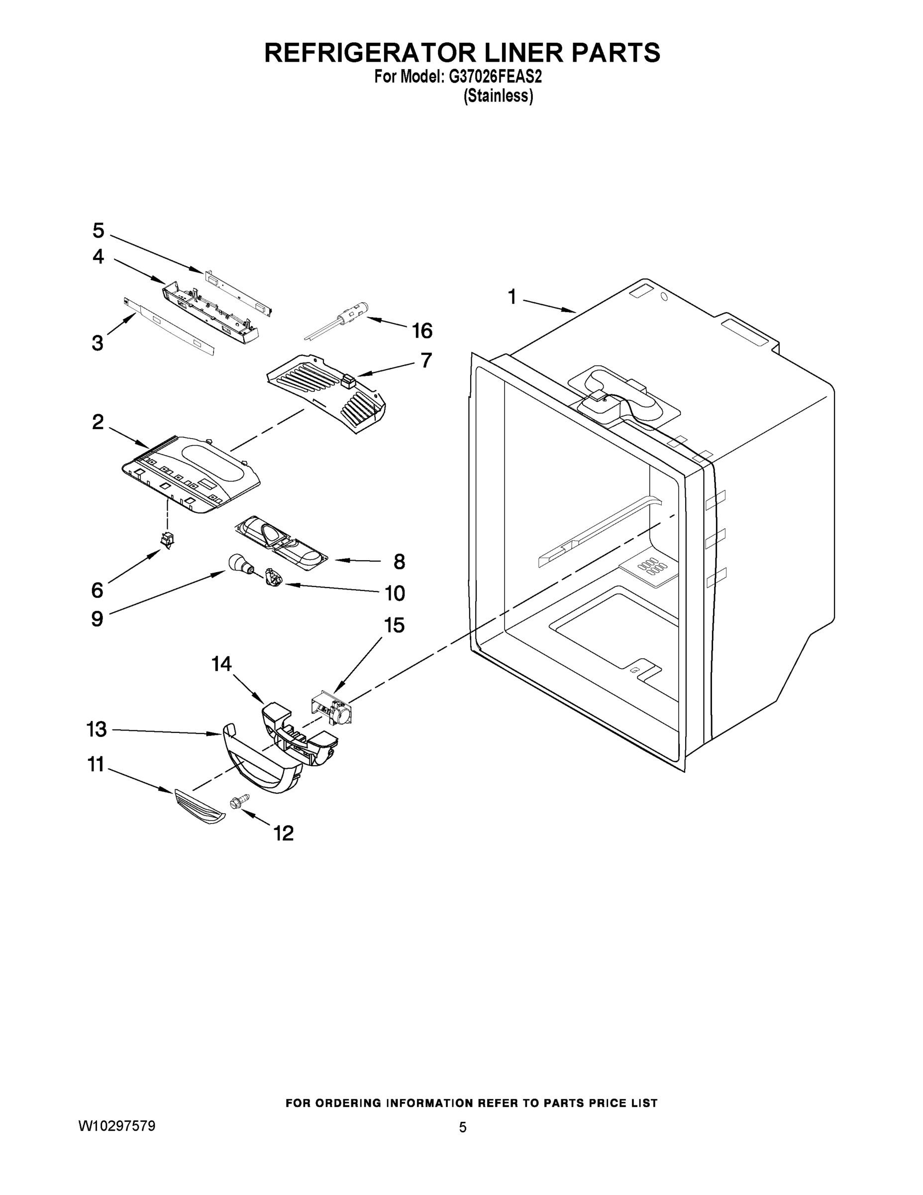 03 - REFRIGERATOR LINER PARTS