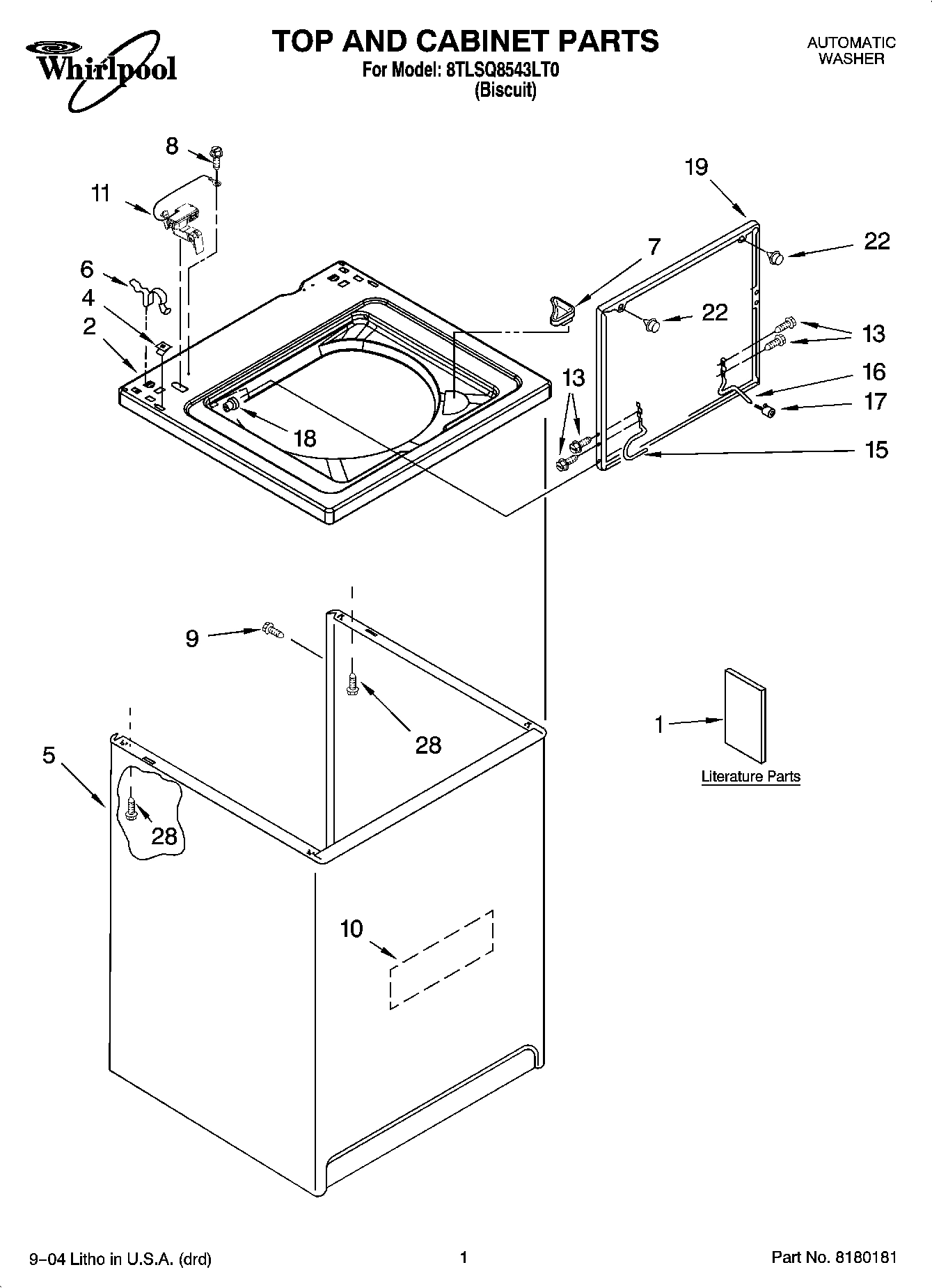 01 - TOP AND CABINET PARTS