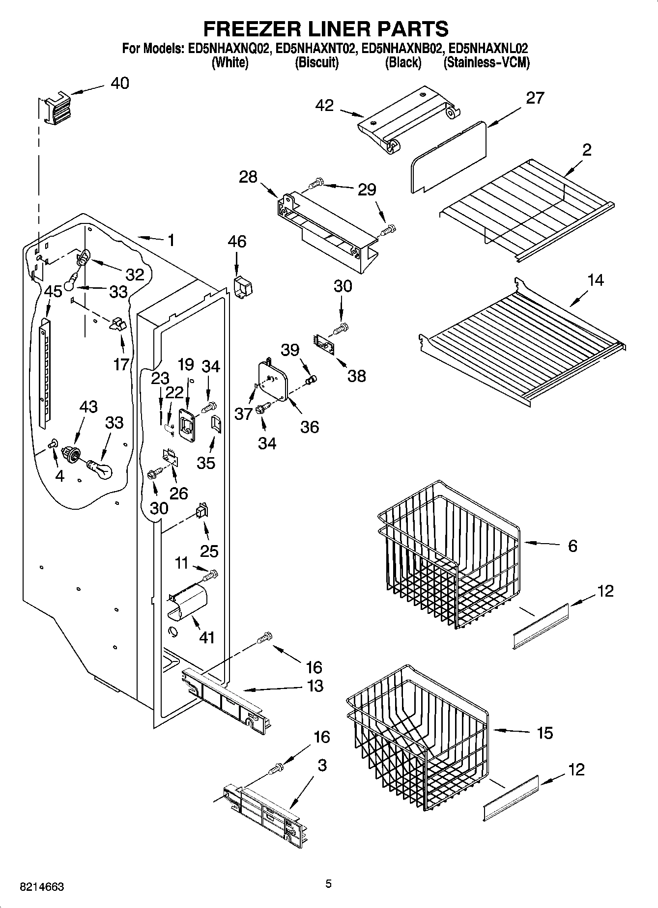 04 - FREEZER LINER PARTS