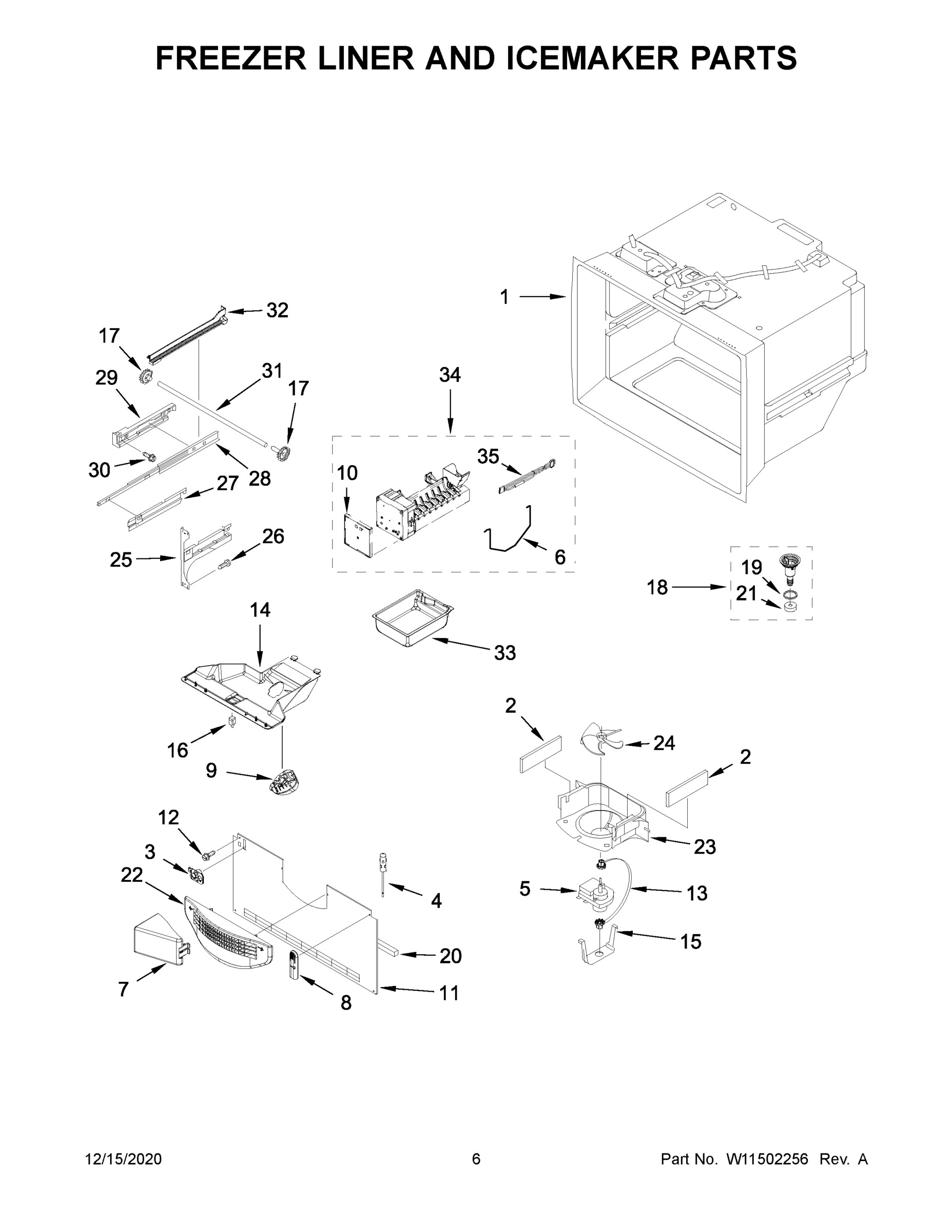 04 - FREEZER LINER AND ICEMAKER PARTS