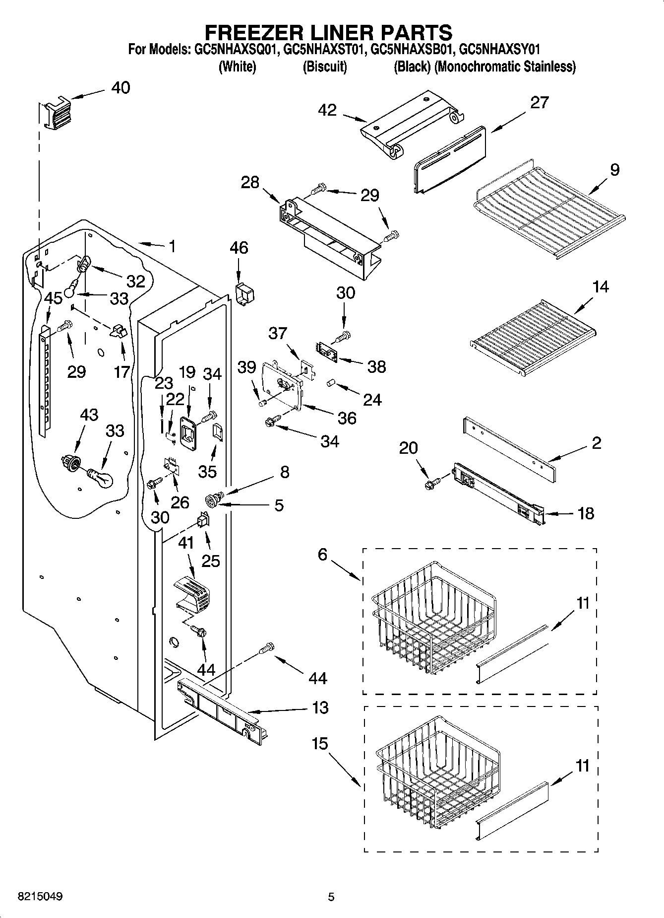 04 - FREEZER LINER PARTS