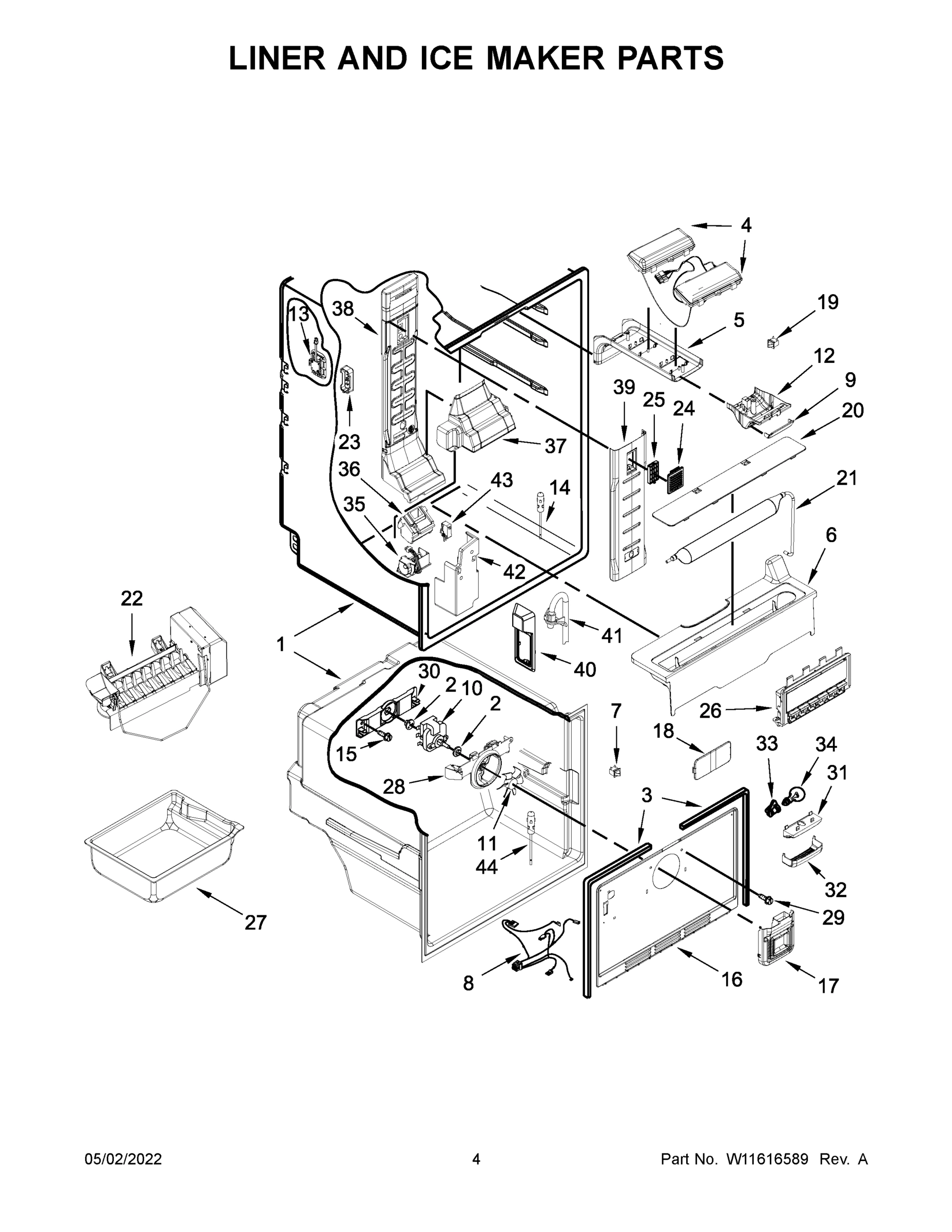 03 - LINER AND ICE MAKER PARTS