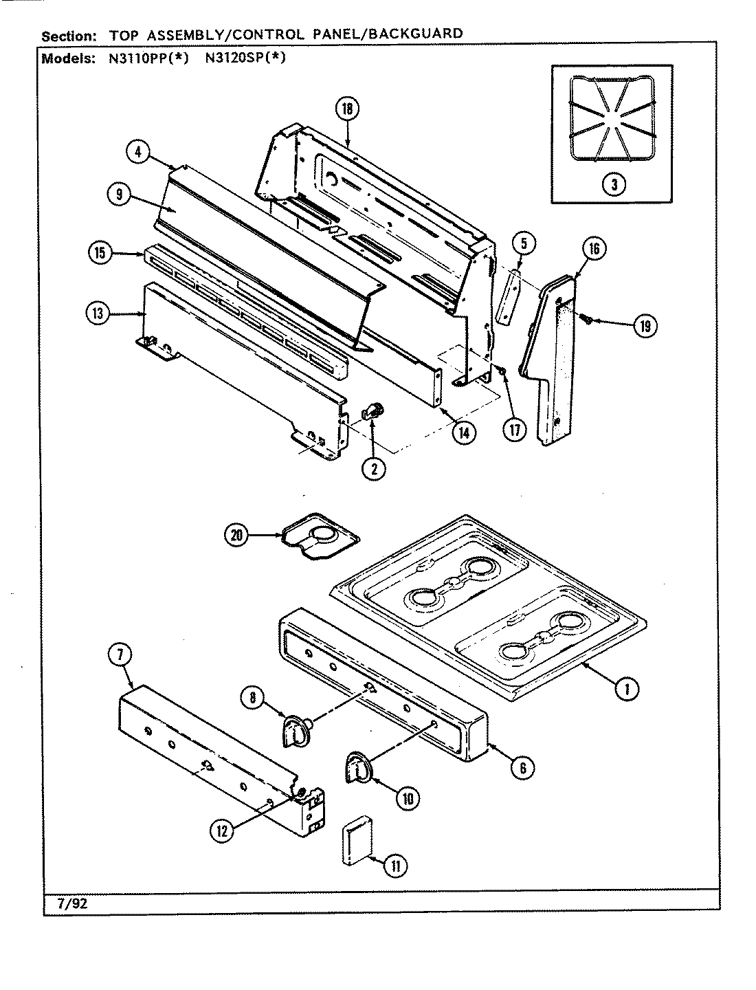 07 - TOP ASSEMBLY/CONTROL PANEL