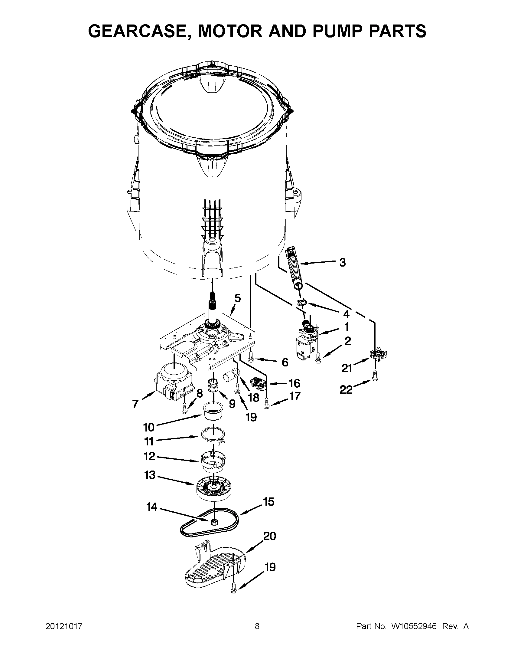 04 - GEARCASE, MOTOR AND PUMP PARTS