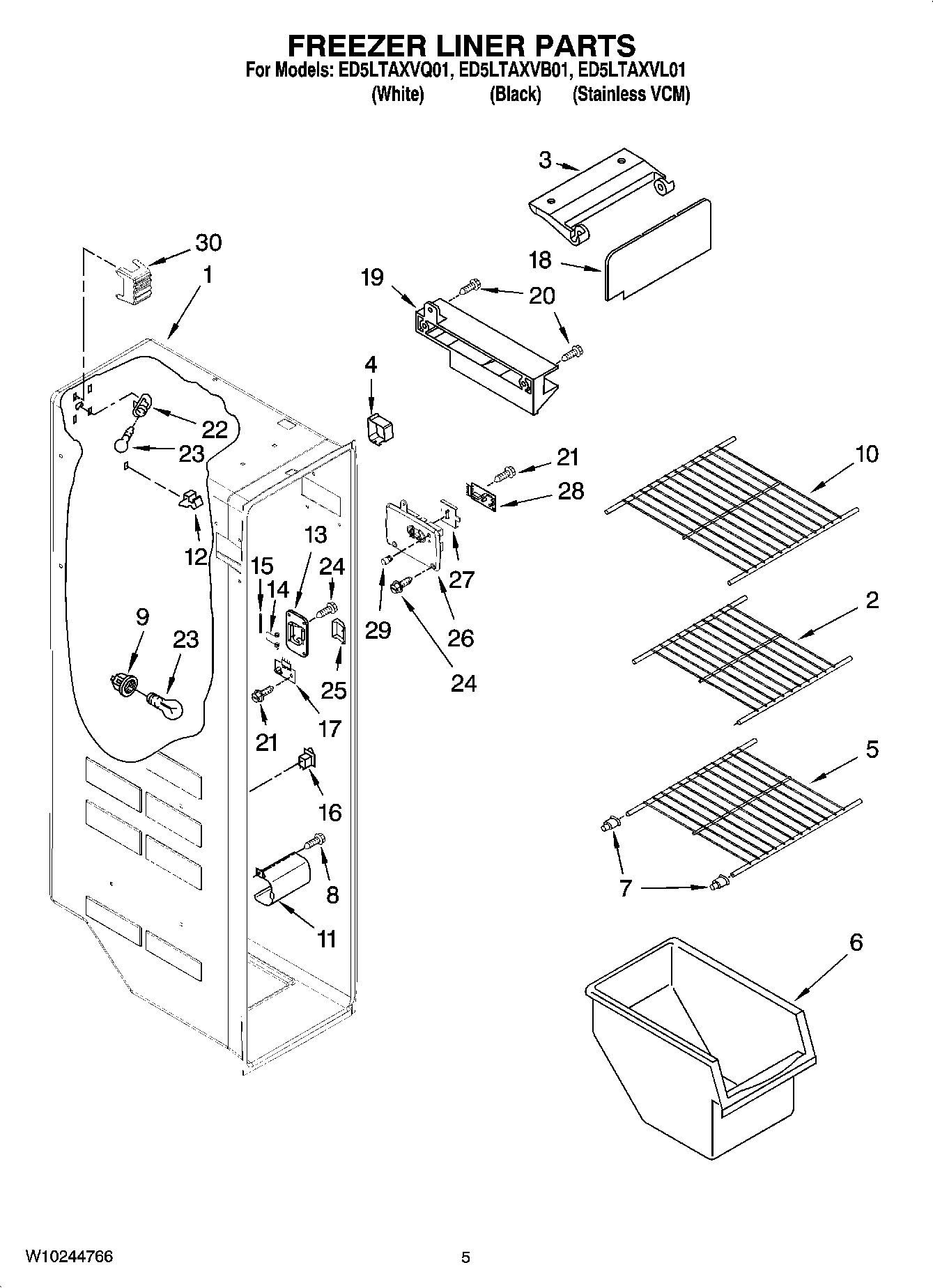 04 - FREEZER LINER PARTS