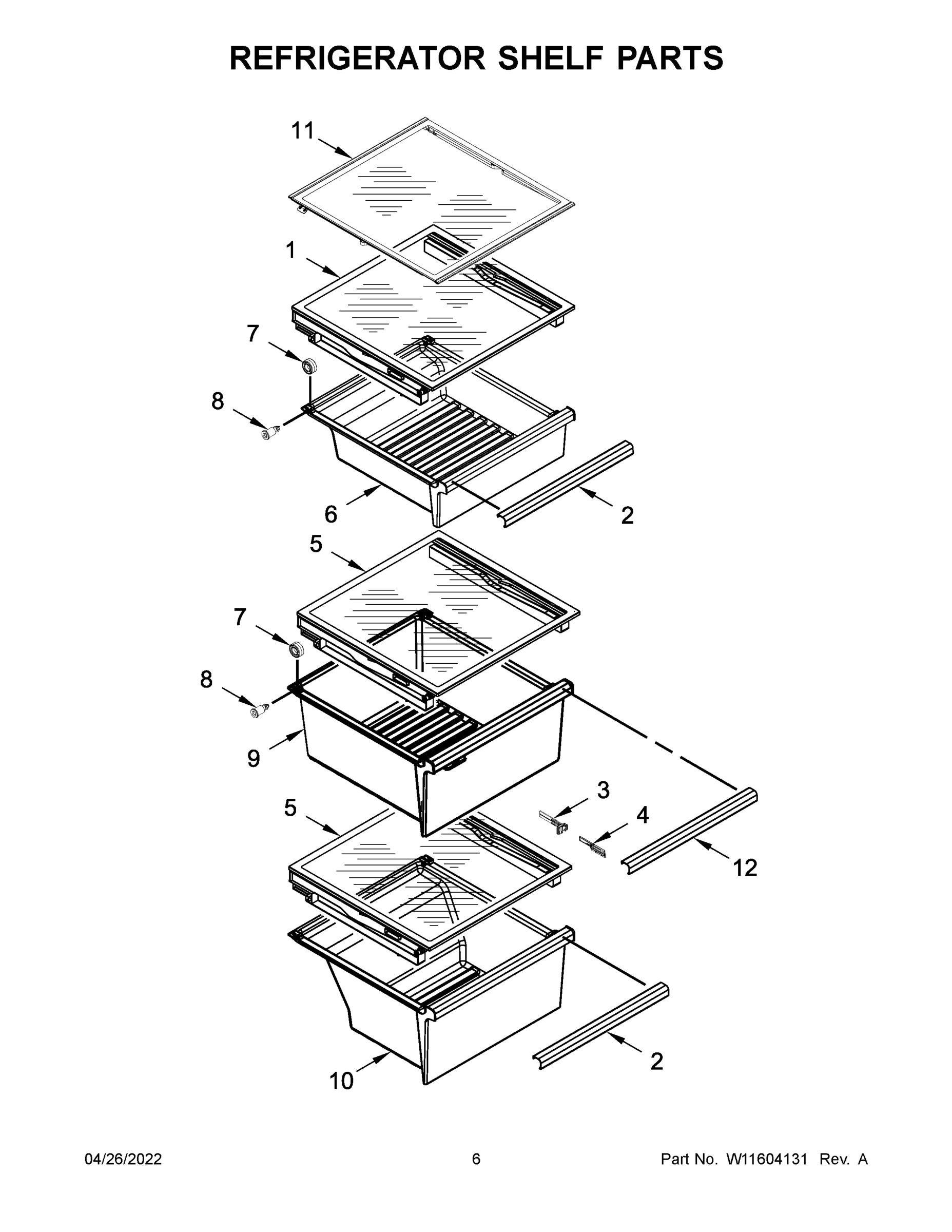 04 - REFRIGERATOR SHELF PARTS