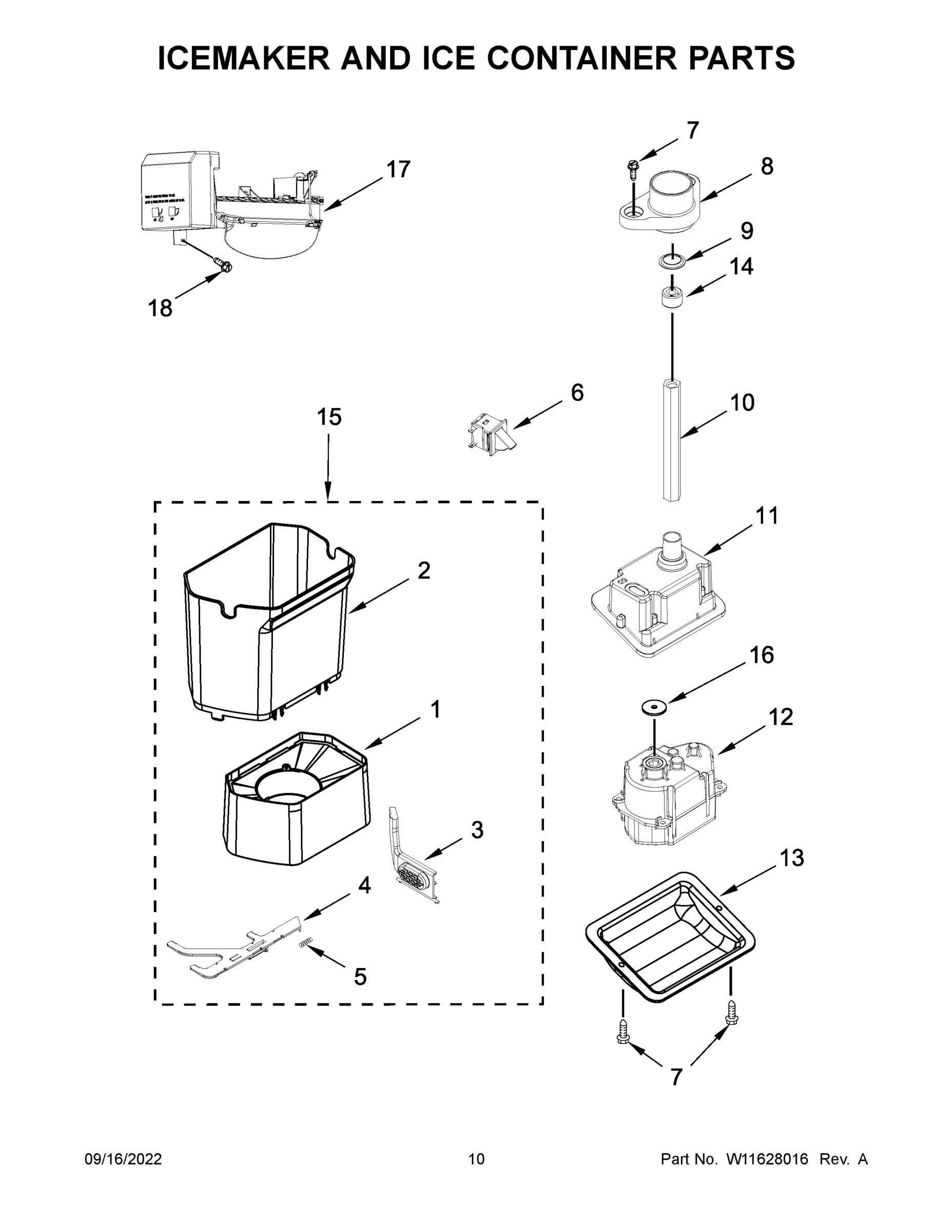 06 - ICEMAKER AND ICE CONTAINER PARTS