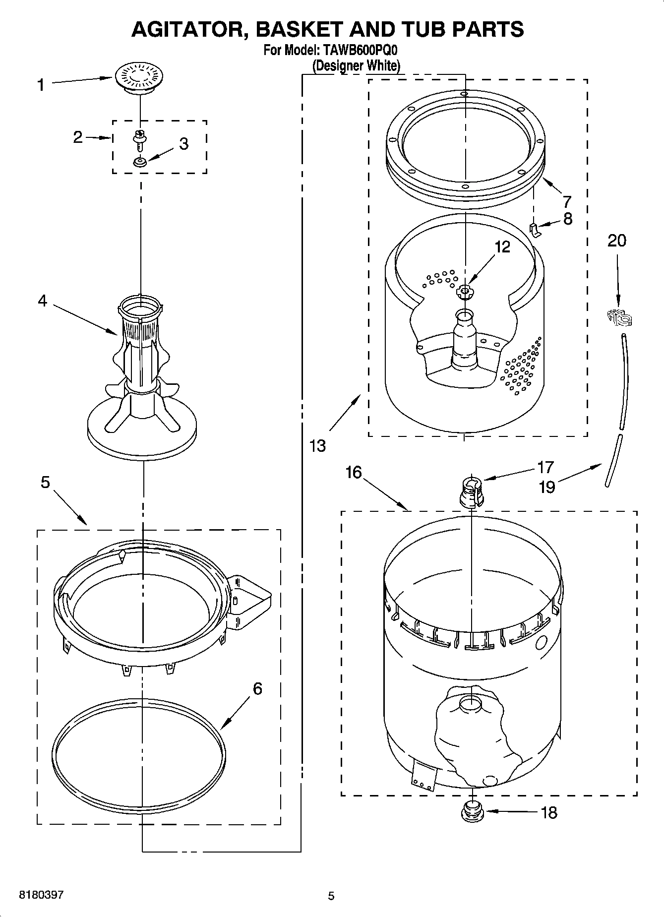 03 - AGITATOR, BASKET AND TUB PARTS