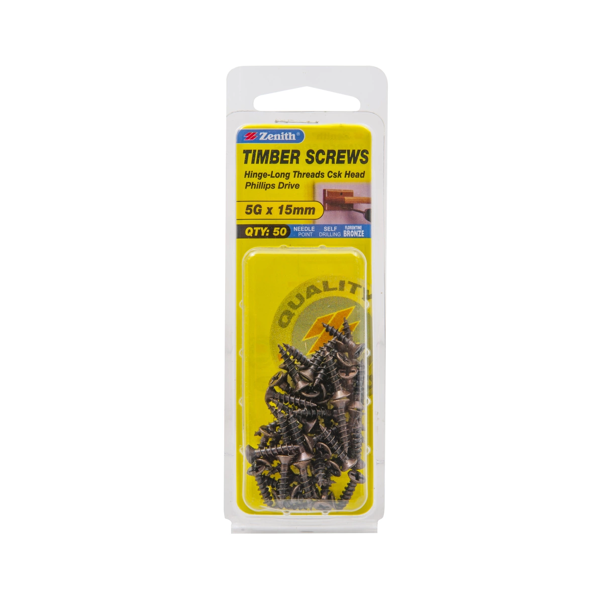 ZENITH® 5G x 16mm Florentine Bronze Timber Screws – 50 Pack